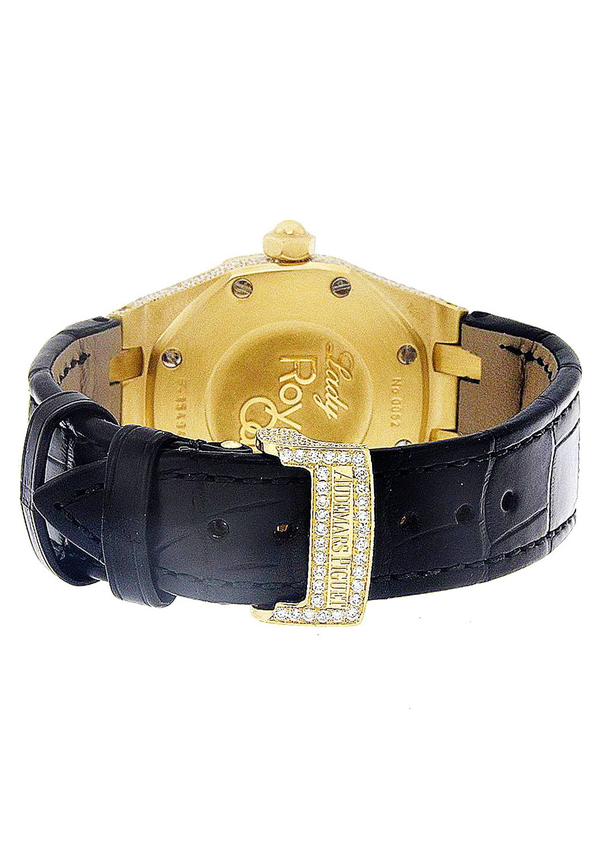 Diamond Audemars Piguet Royal Oak Watch For Women | 18K Yellow Gold | 33 Mm - Image 3