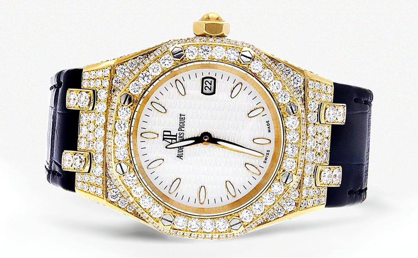 Diamond Audemars Piguet Royal Oak Watch For Women | 18K Yellow Gold | 33 Mm - Image 4