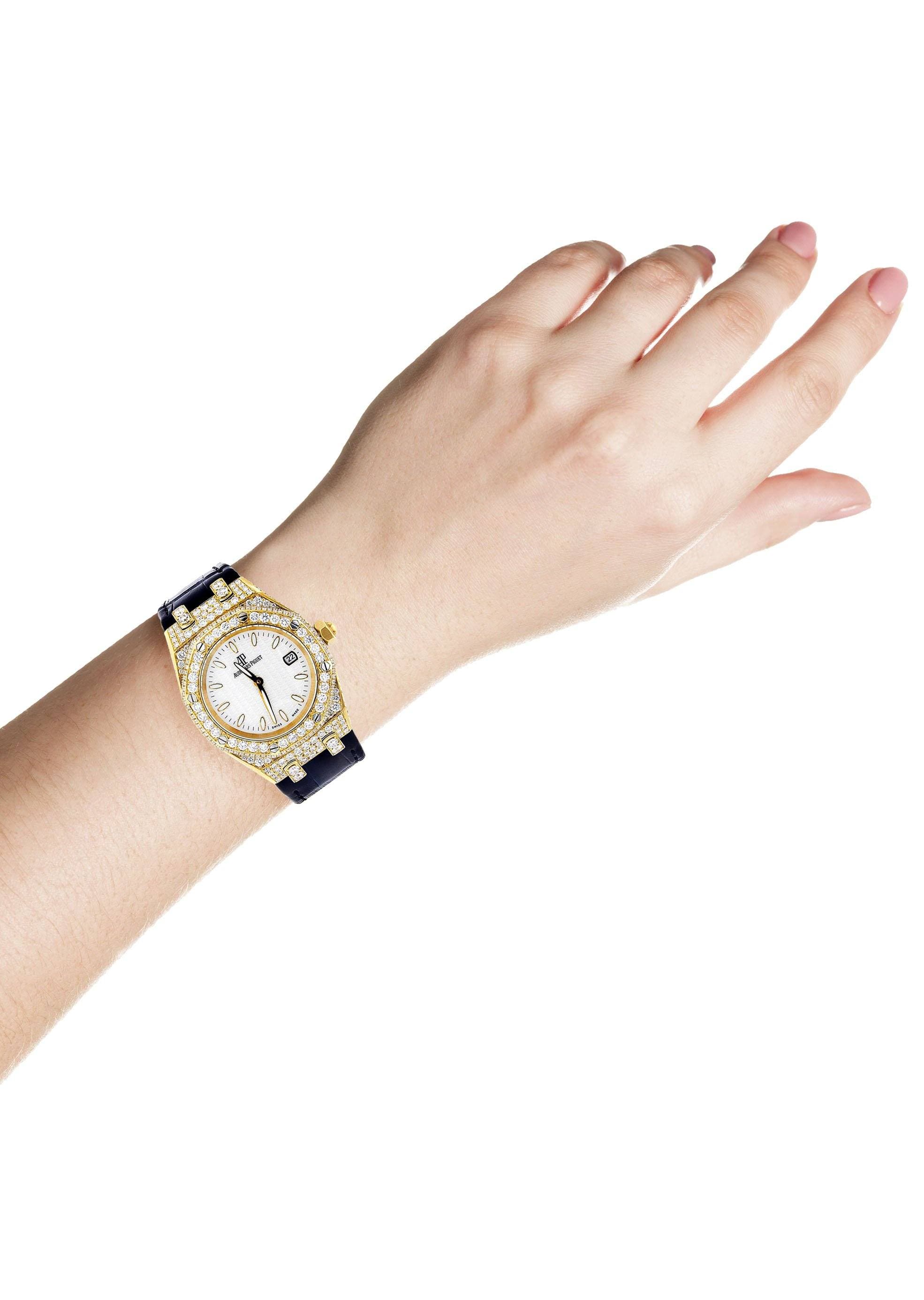 Diamond Audemars Piguet Royal Oak Watch For Women | 18K Yellow Gold | 33 Mm - Image 5