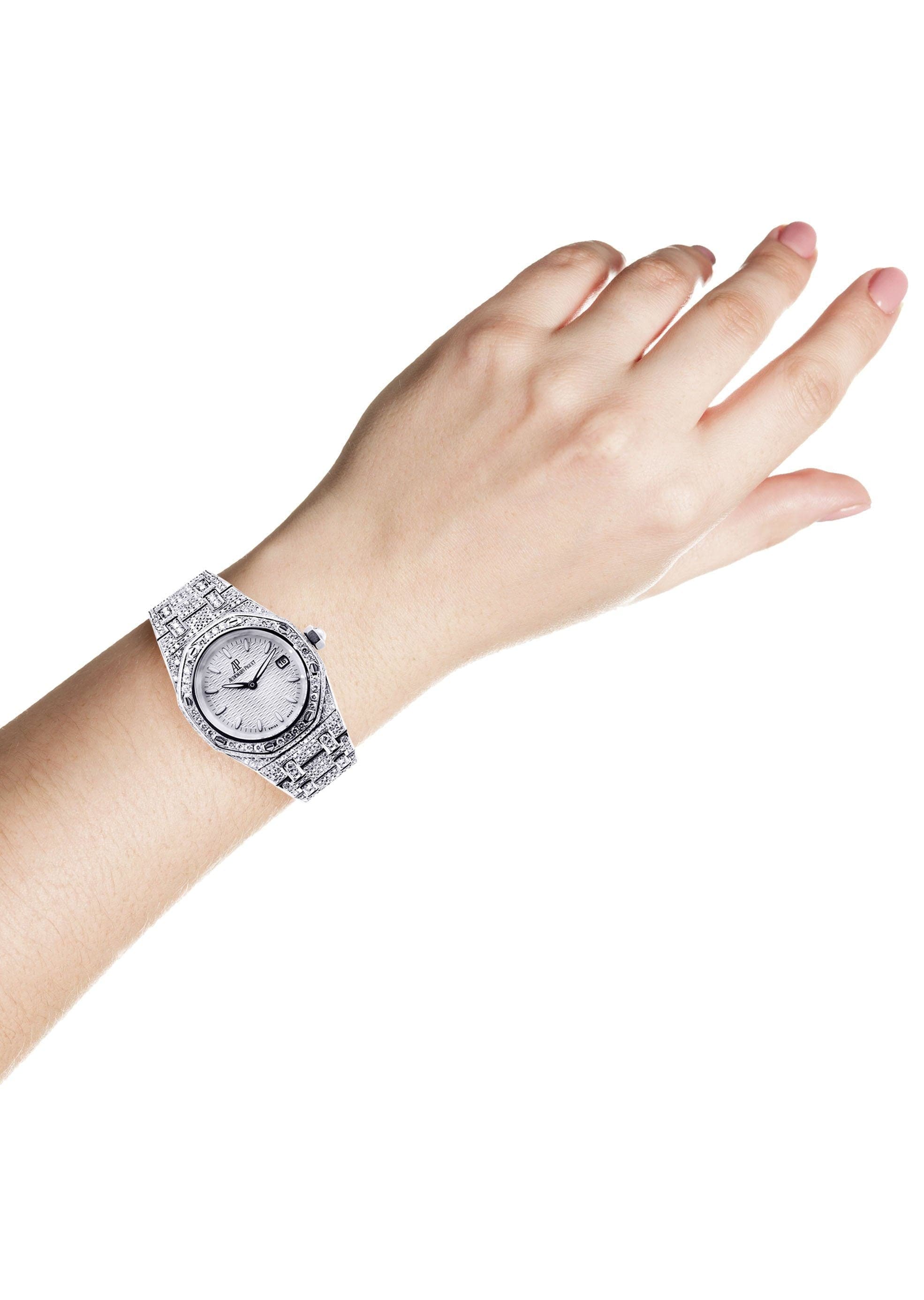 Diamond Audemars Piguet Royal Oak Watch For Women | Stainless Steel | 33 Mm - Image 5