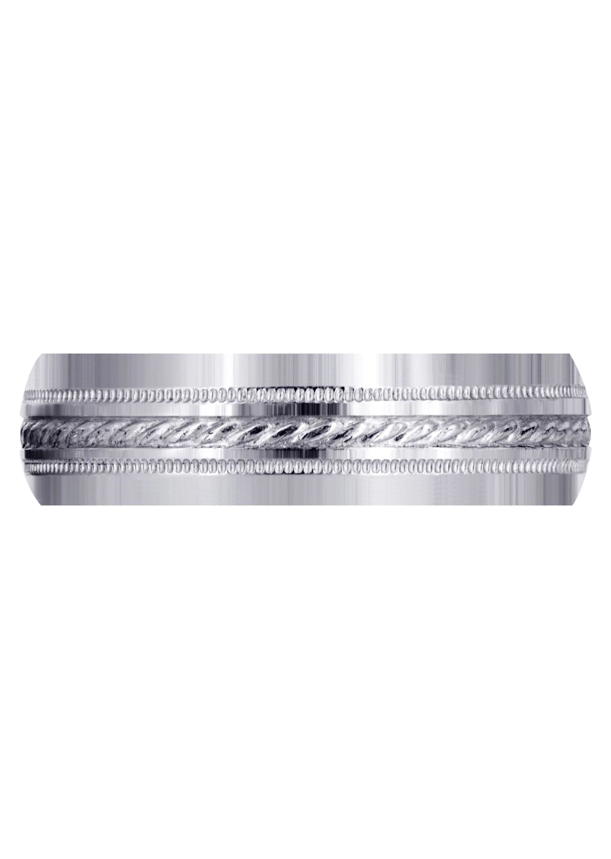 Basic Carved Celtic Mens Wedding Band | Satin Finish (Angel) - Image 2