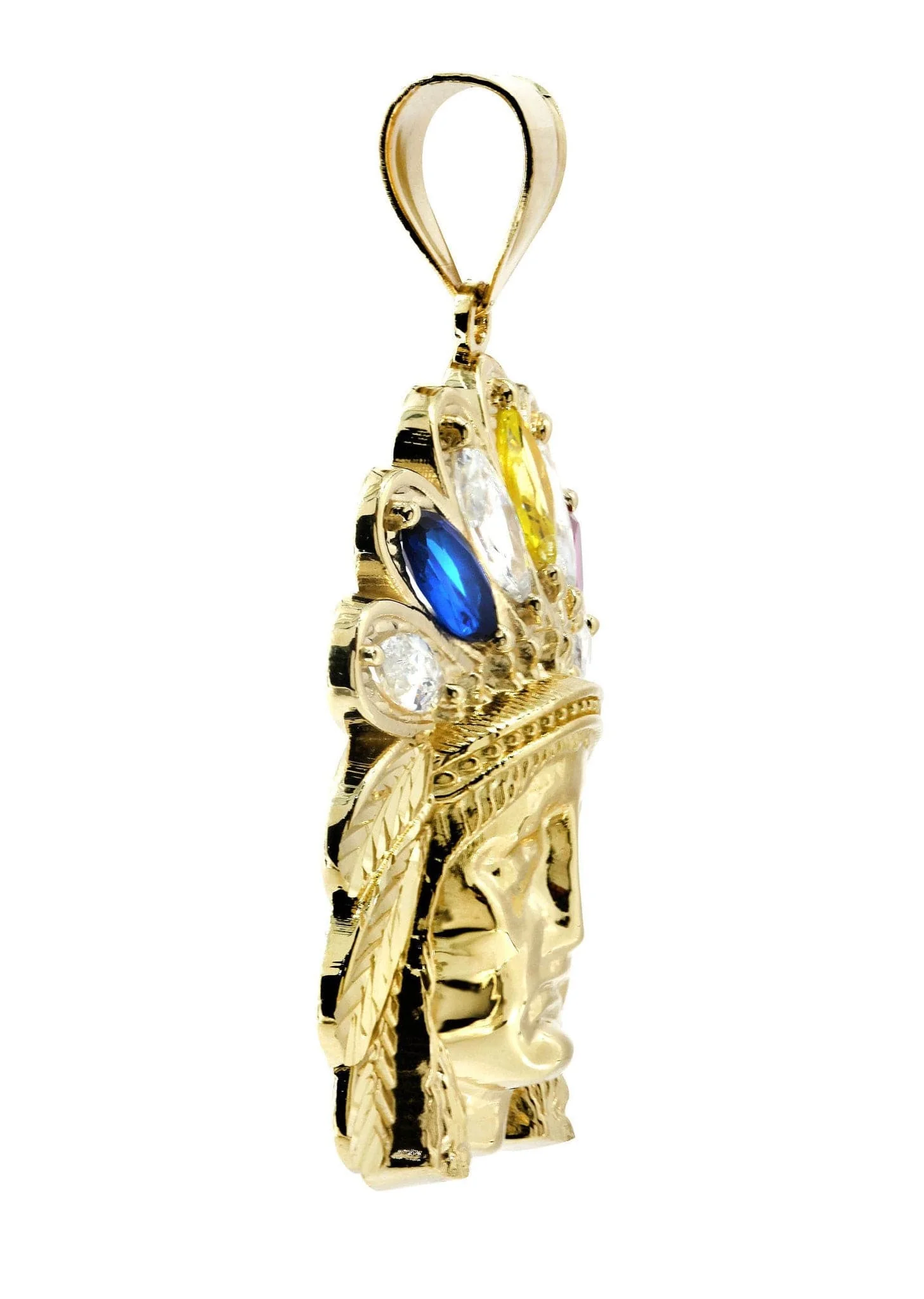 Chief Head  10K Gold Pendant | 15.1 Grams - Image 4