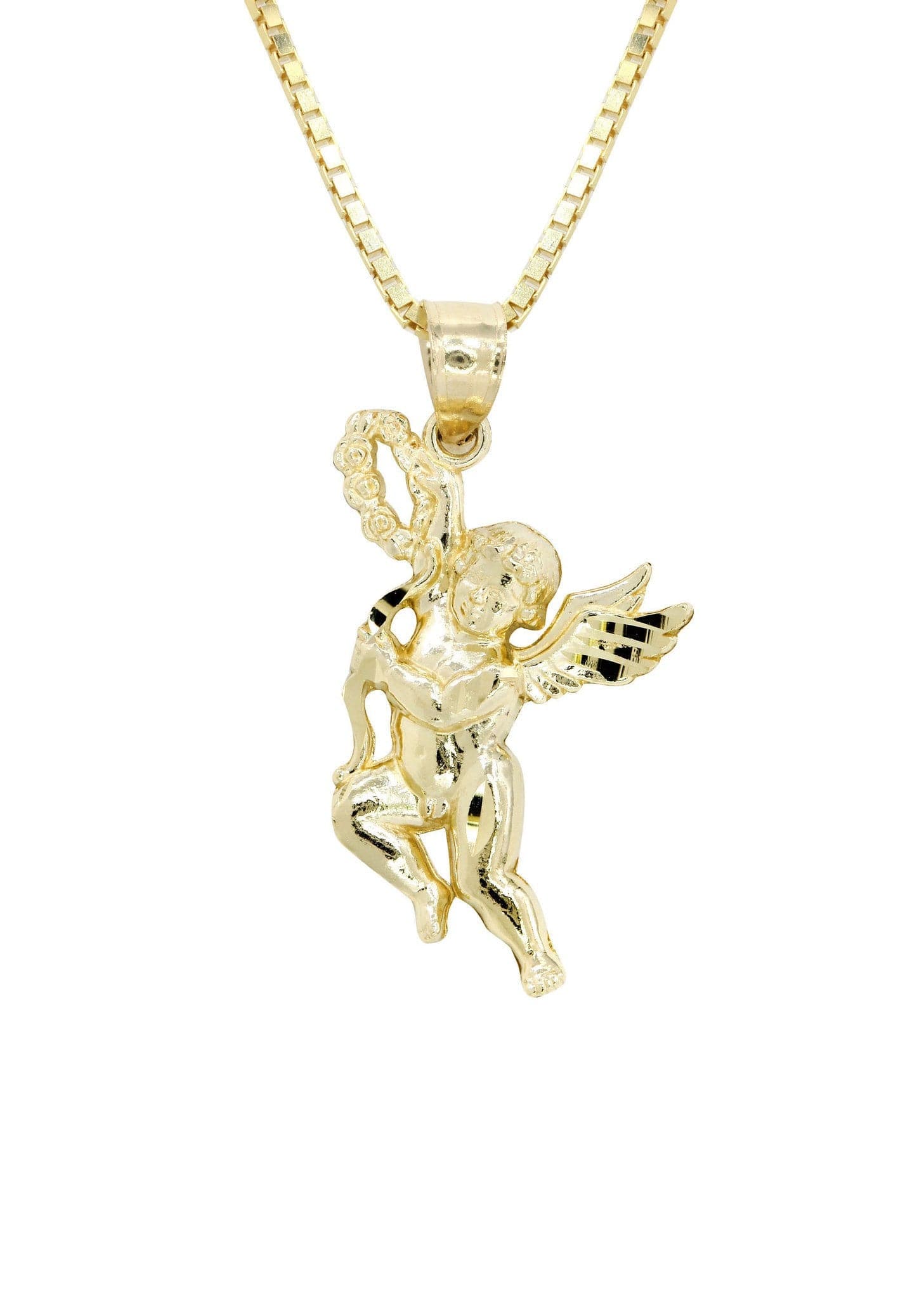 10K Yellow Gold Box Angel Necklace | Appx. 6.3 Grams - Image 2