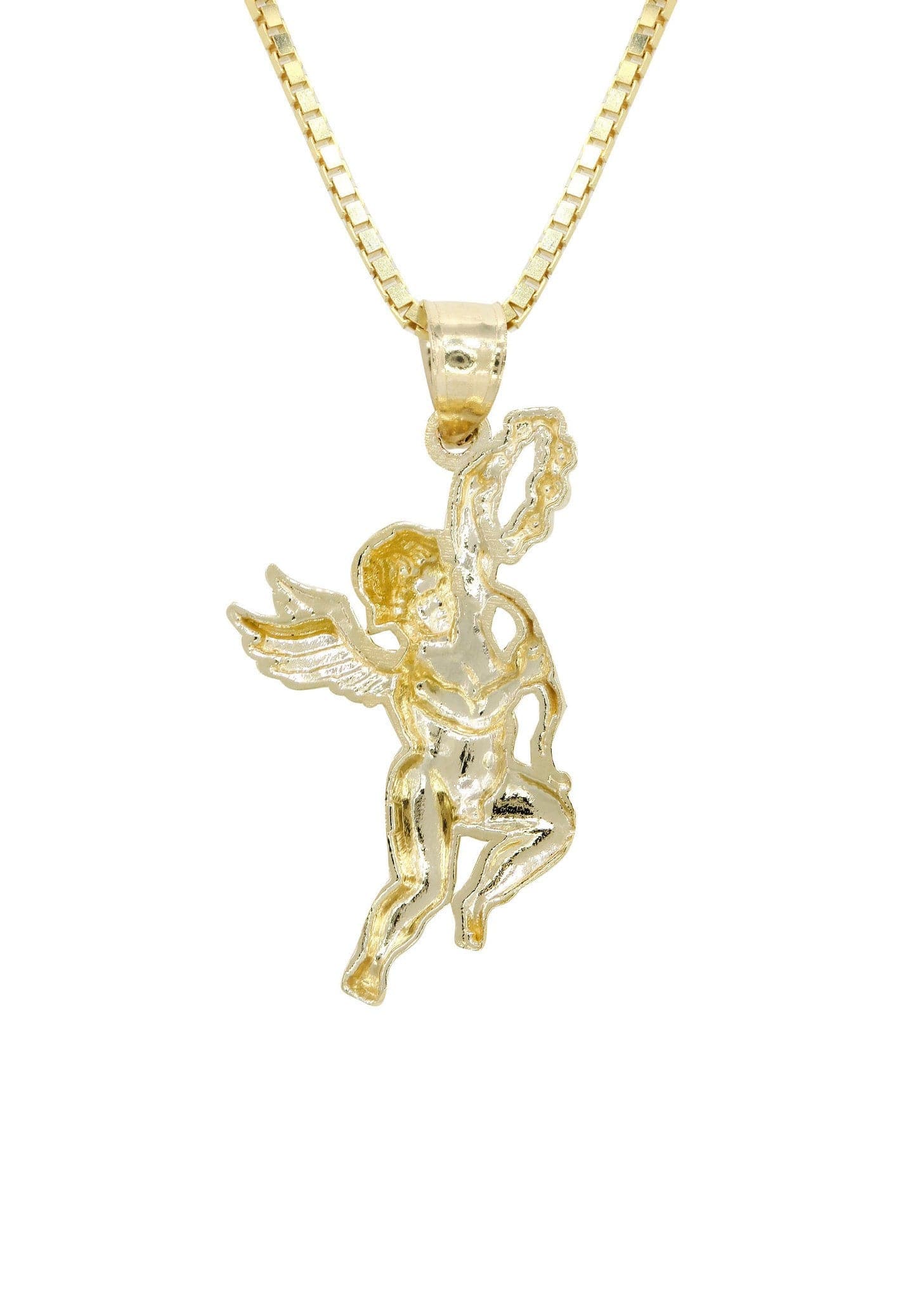 10K Yellow Gold Box Angel Necklace | Appx. 6.3 Grams - Image 3