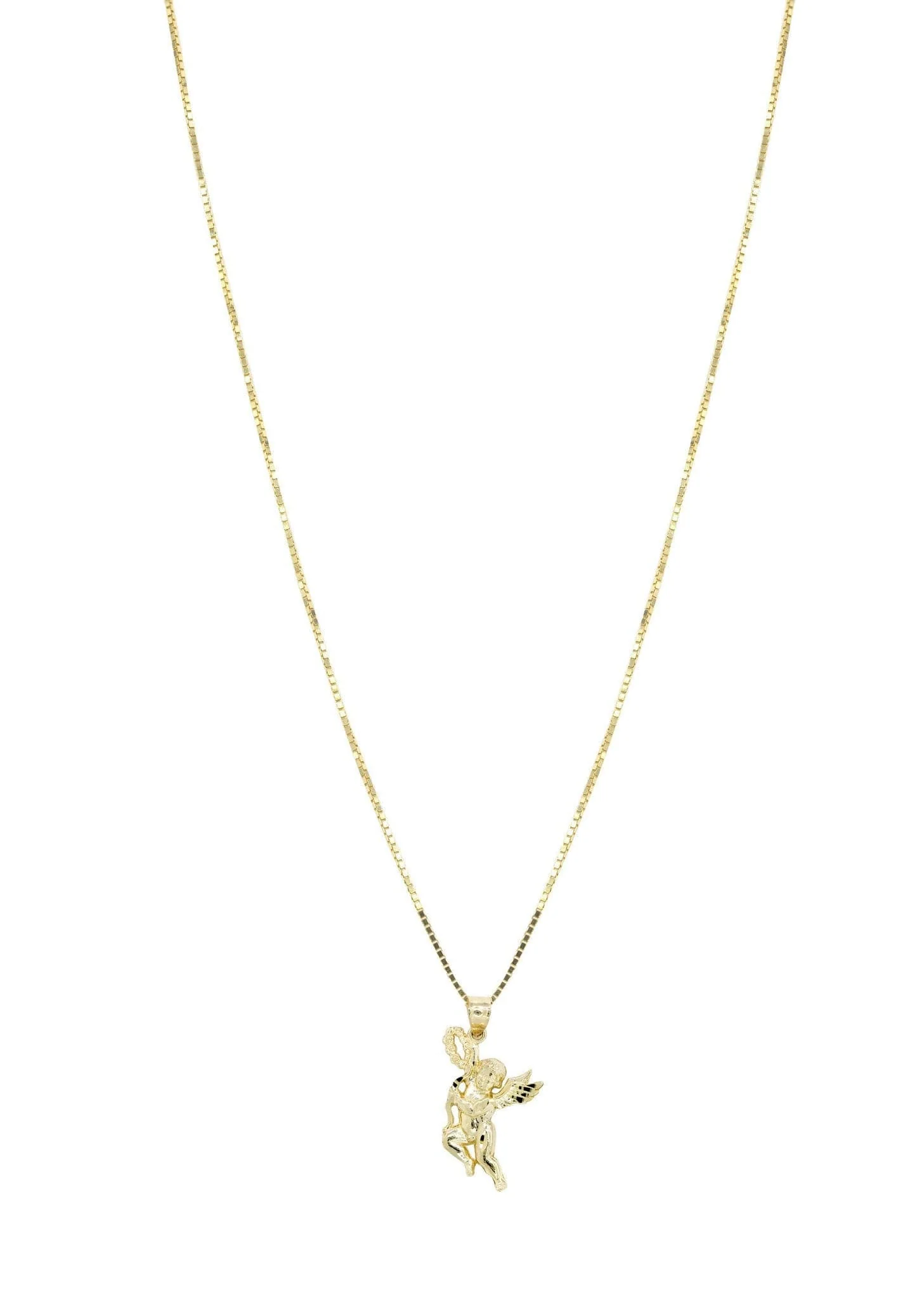 10K Yellow Gold Box Angel Necklace | Appx. 6.3 Grams - Image 5