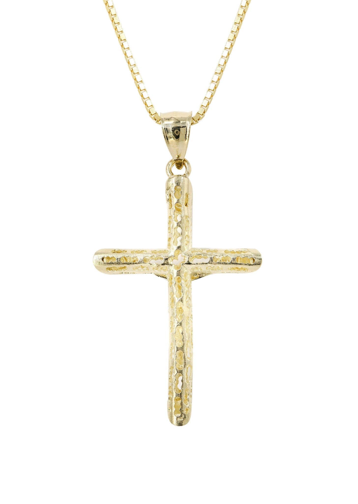 10K Yellow Gold Box Cross / Crucifix Necklace | Appx. 7.6 Grams - Image 4