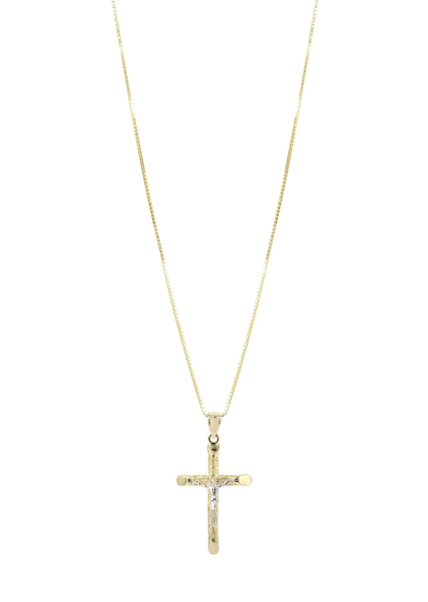 10K Yellow Gold Box Cross / Crucifix Necklace | Appx. 7.6 Grams - Image 6