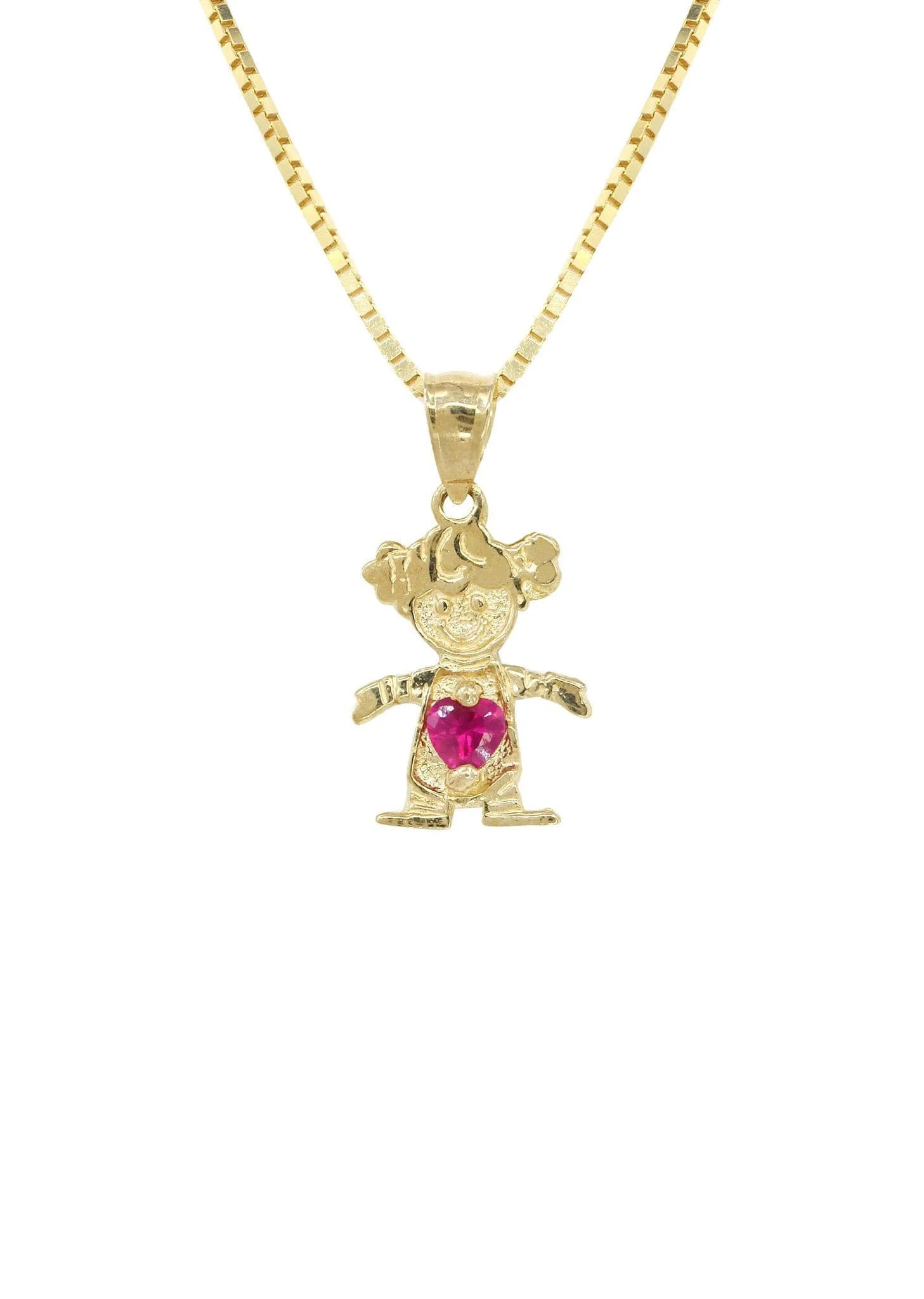 10K Yellow Gold Box  Children Necklace | Appx. 5.2 Grams - Image 2