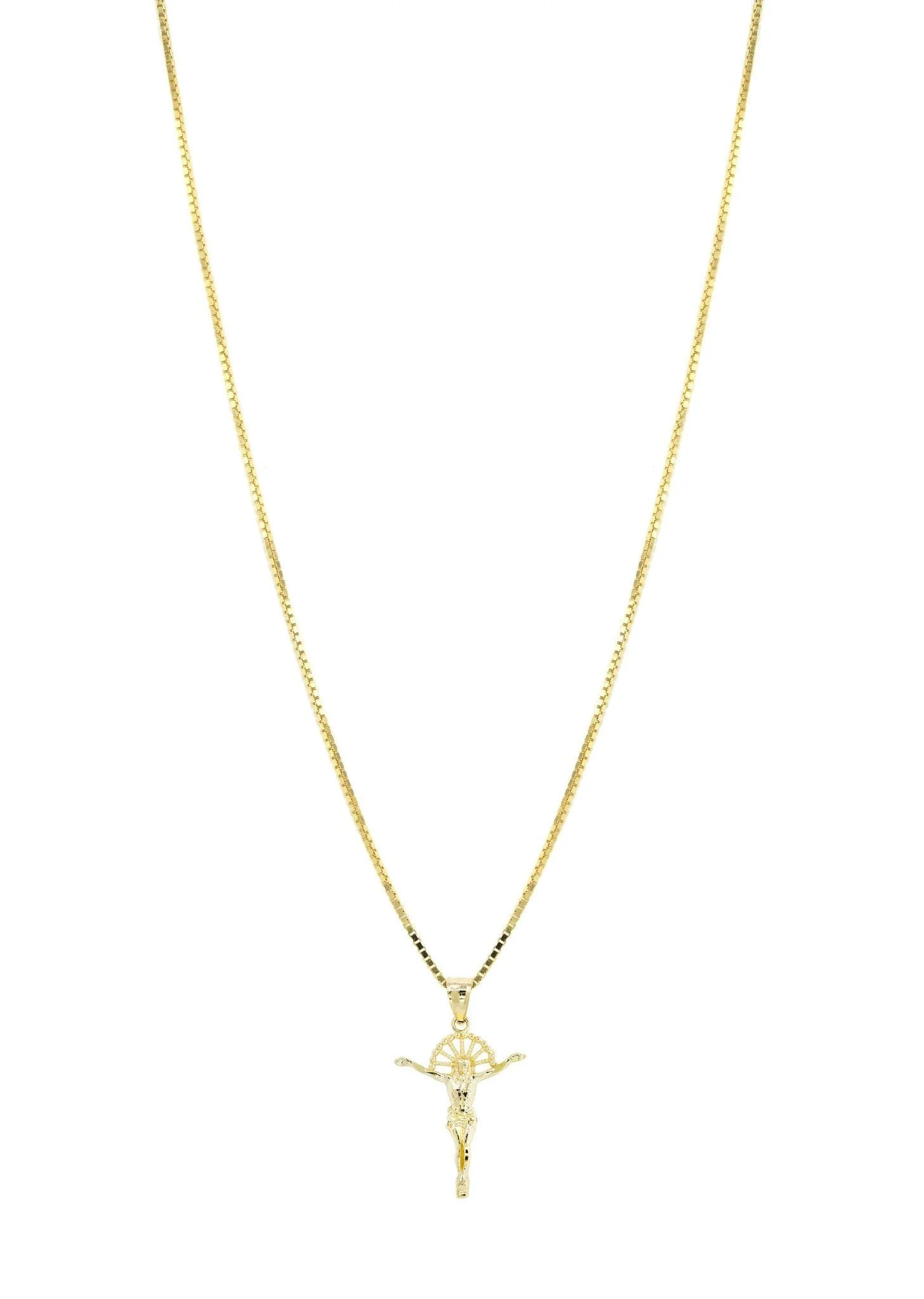 10K Yellow Gold Box  Gold Crusifix Necklace | Appx. 5.3 Grams - Image 5