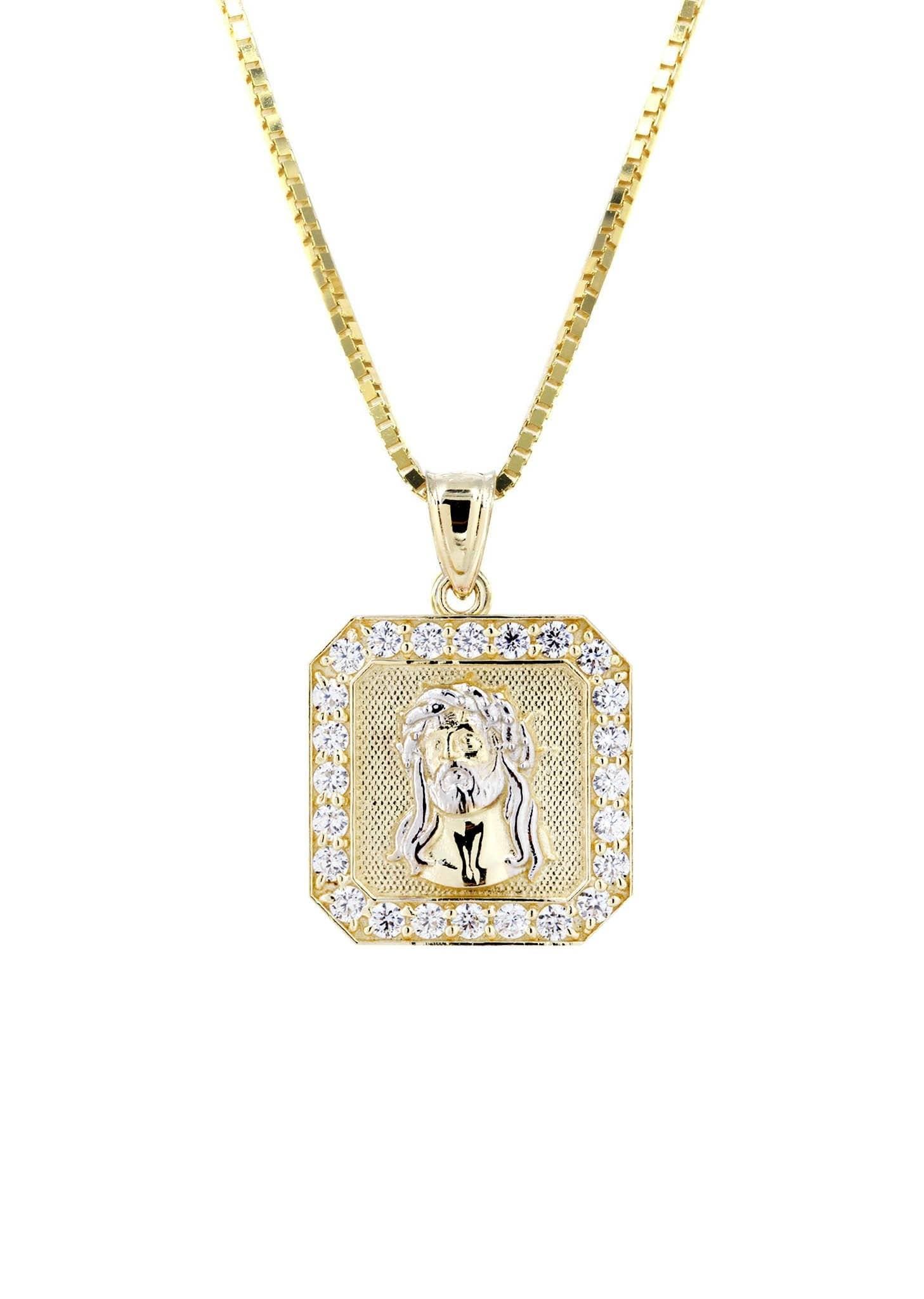 10K Yellow Gold Box Jesus Piece Chain | Appx. 7.1 Grams - Image 4