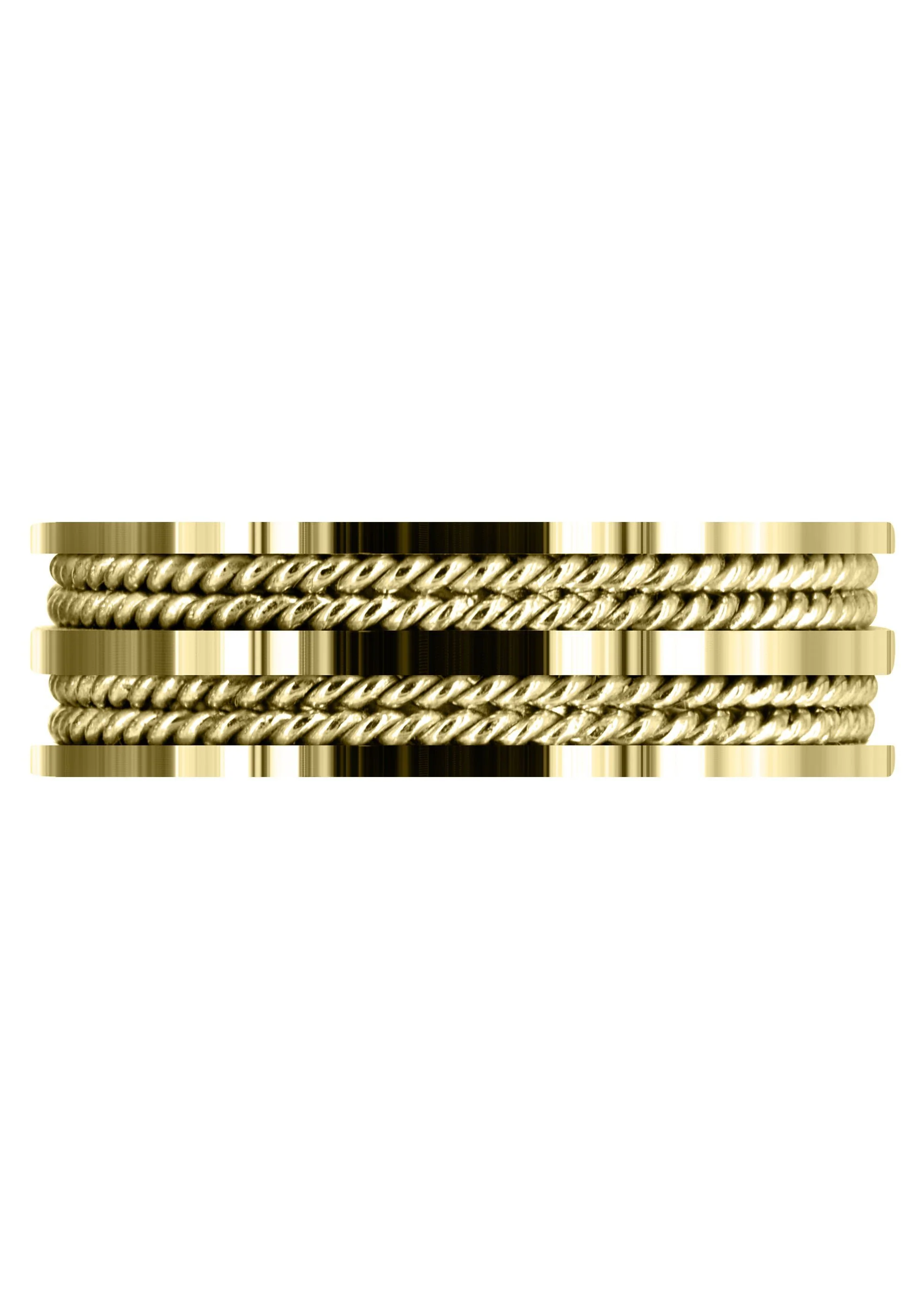 Yellow Gold Braided Mens Wedding Band | High Polish Finish (Jameson) - Image 2