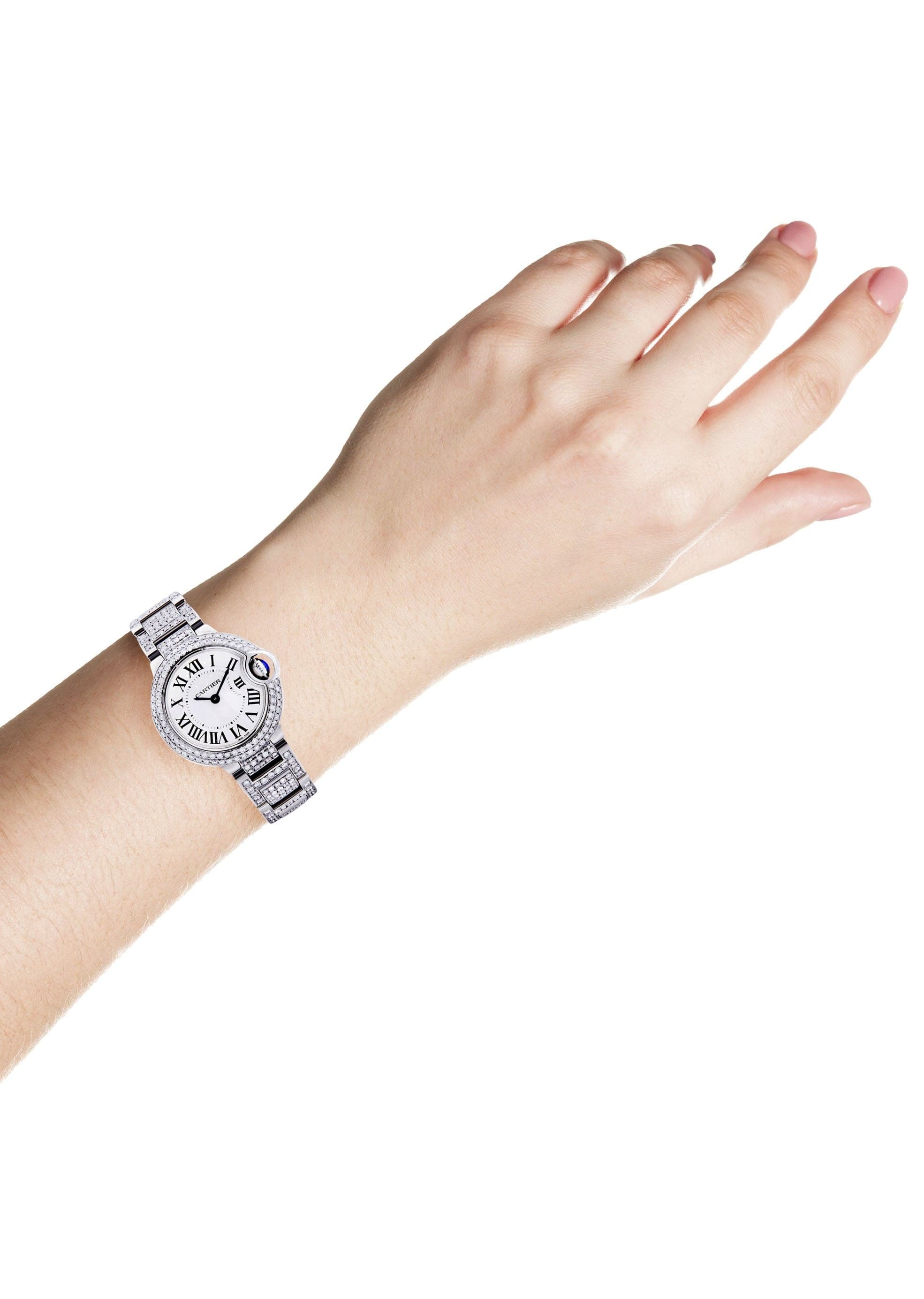Diamond Cartier Ballon Bleu Watch For Women | Stainless Steel | 28 Mm - Image 5