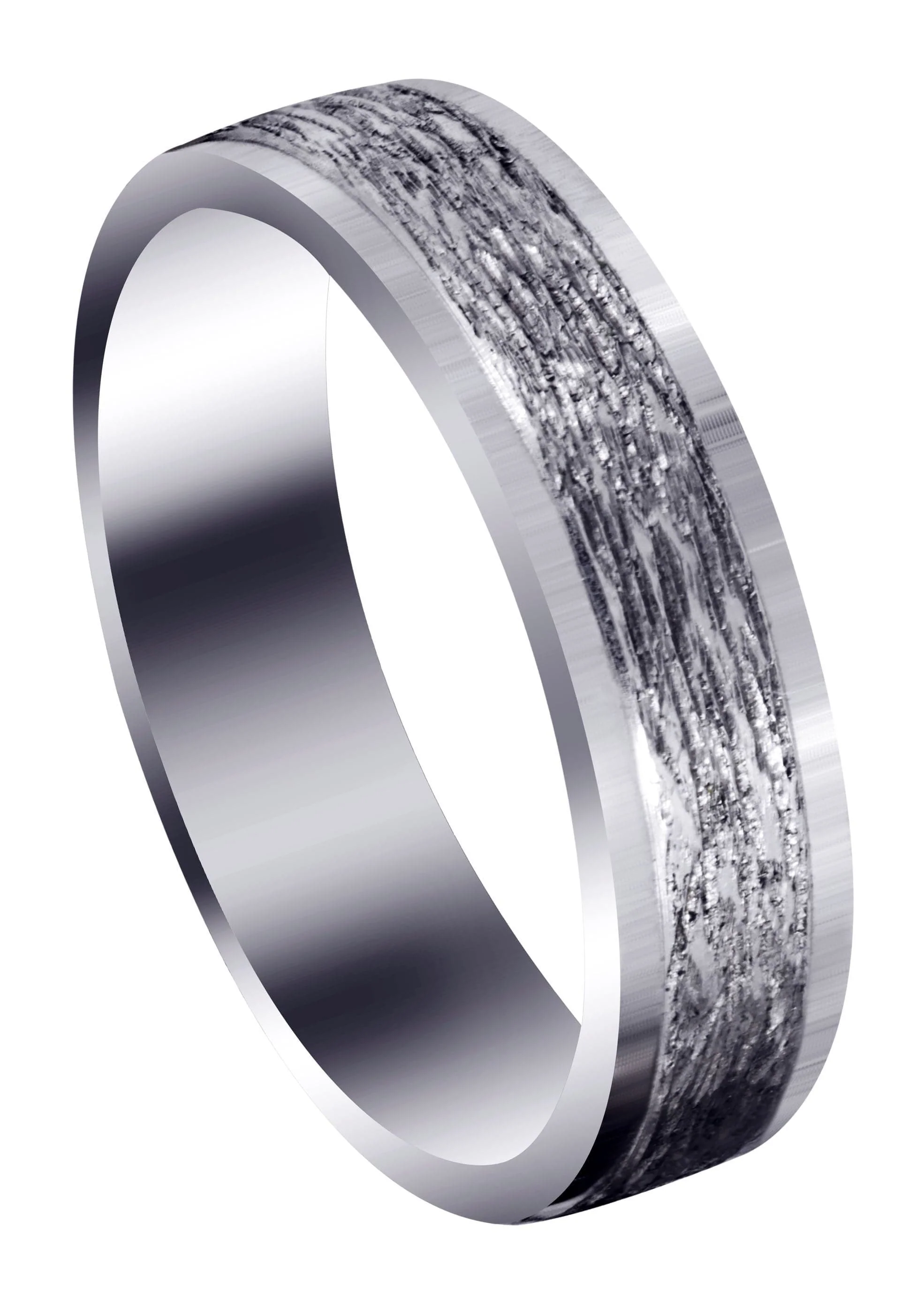 Carved Diamond Cut Mens Wedding Band | Diamond Cut Finish (Theodore)