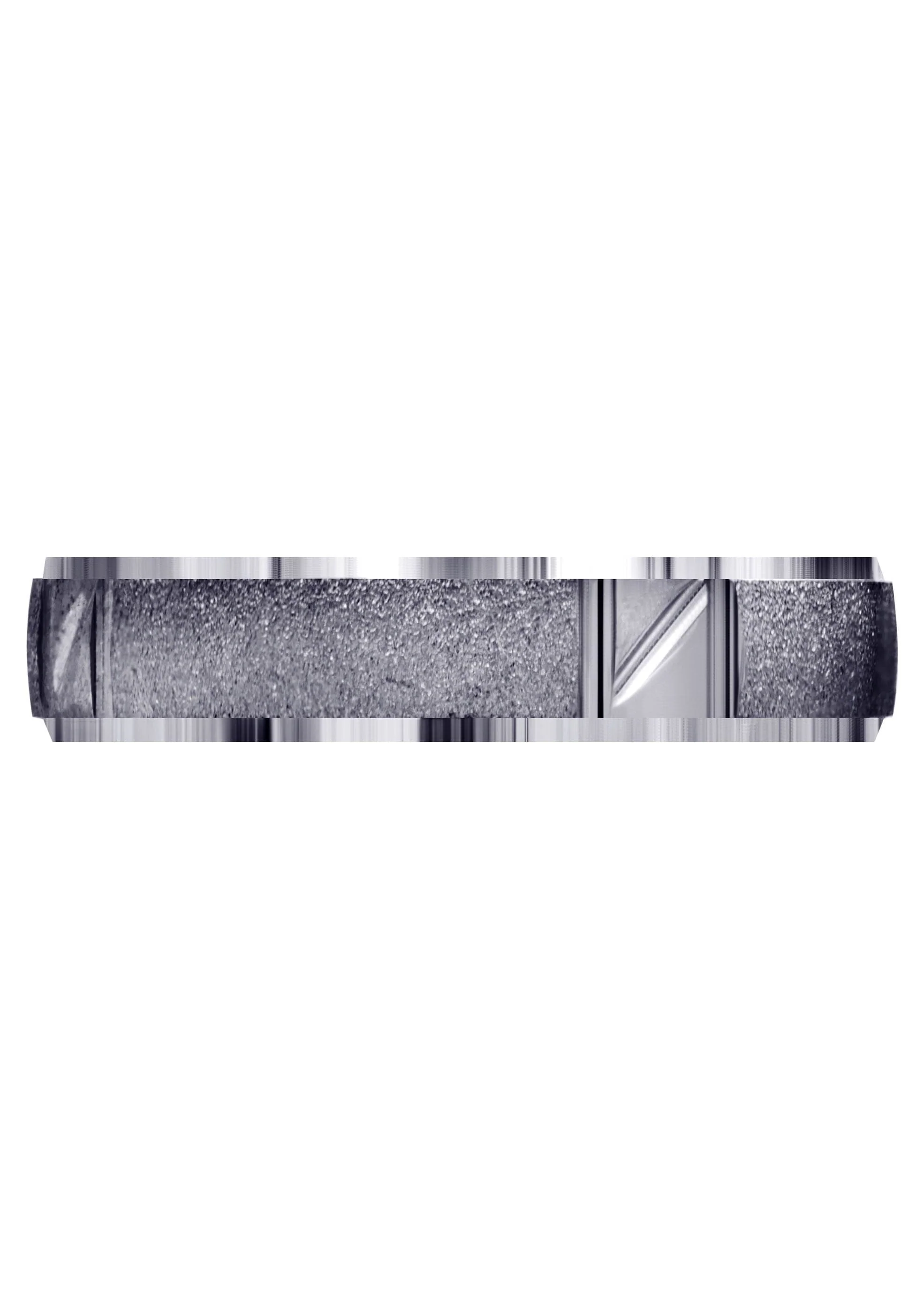 Carved Diamond Cut Mens Wedding Band | Satin Finish (Juan) - Image 2