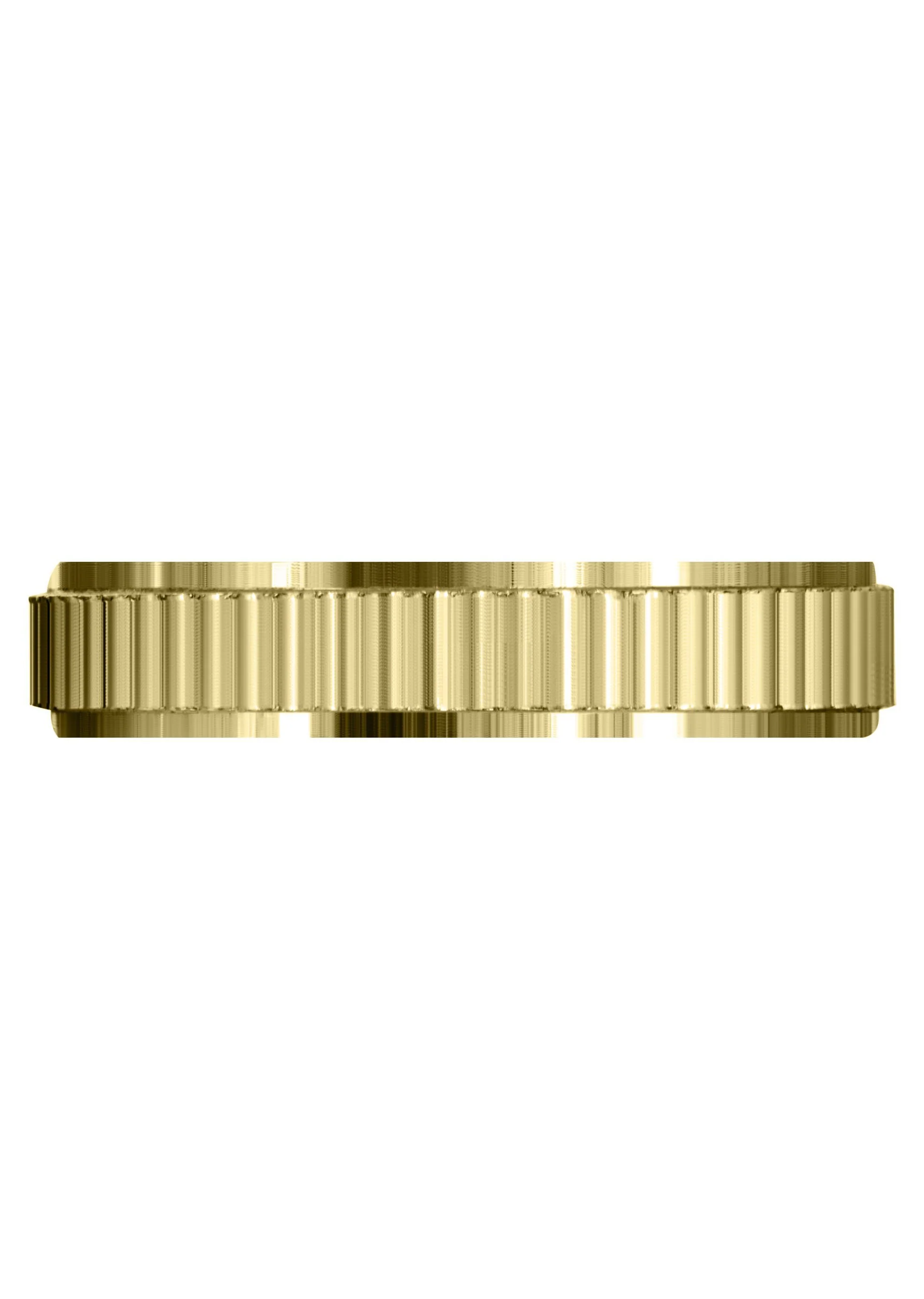 Yellow Gold Carved Diamond Cut Mens Wedding Band | Satin Finish (Jackson) - Image 2