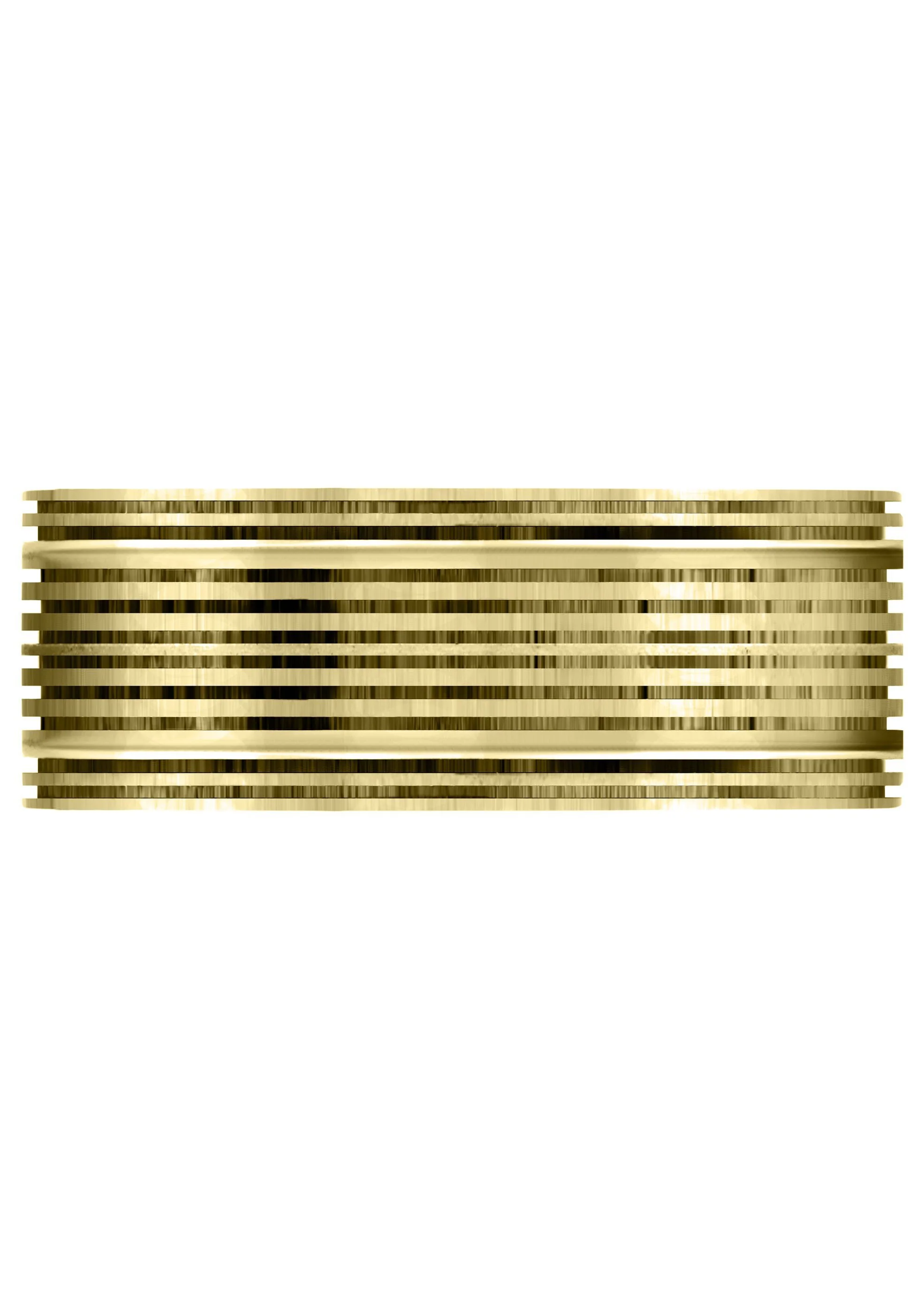 Yellow Gold Carved Unique Mens Wedding Band | High Polish Finish (Easton) - Image 2