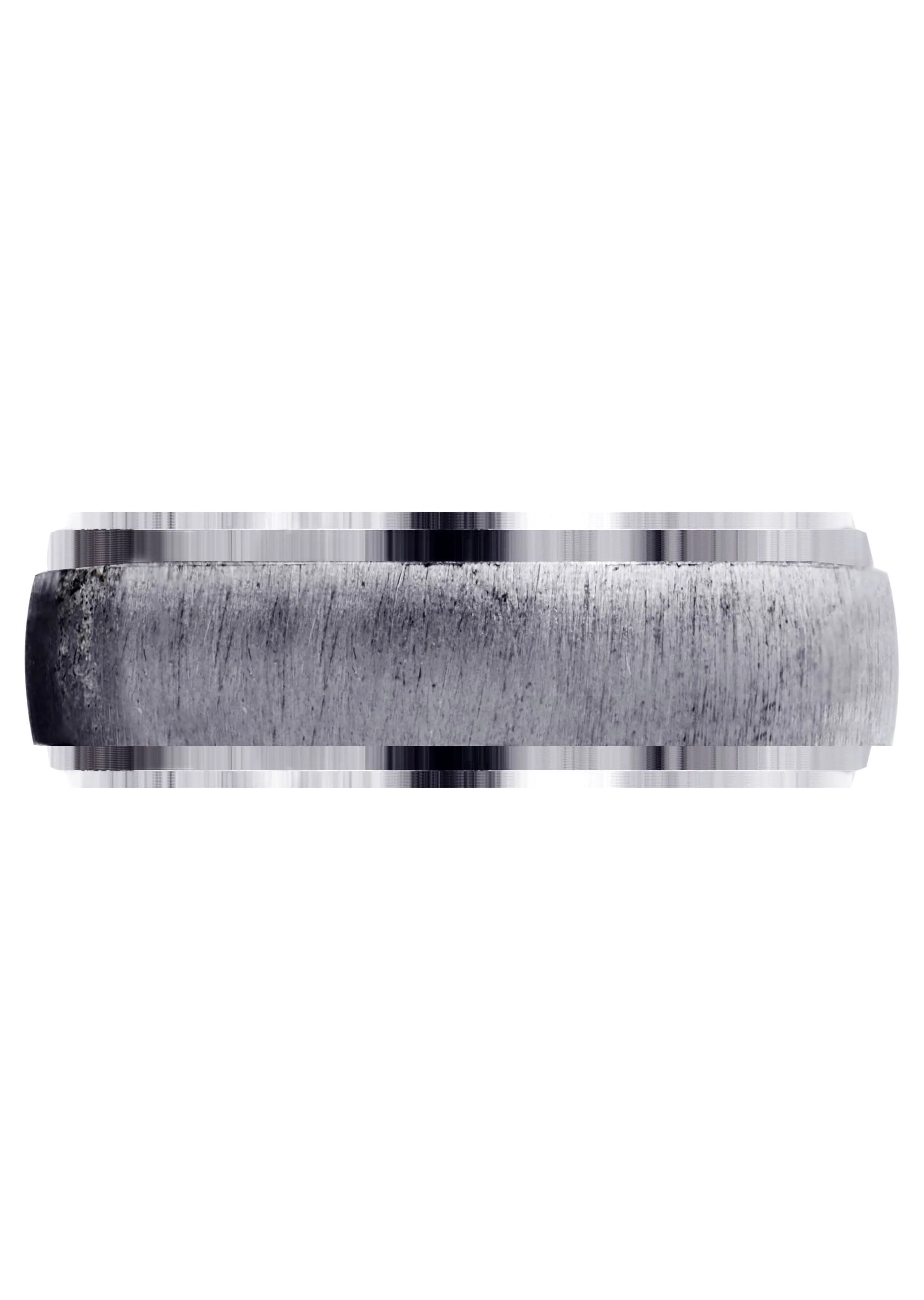 Carved Simple Mens Wedding Band | Cross Satin Finish (Xavier) - Image 2