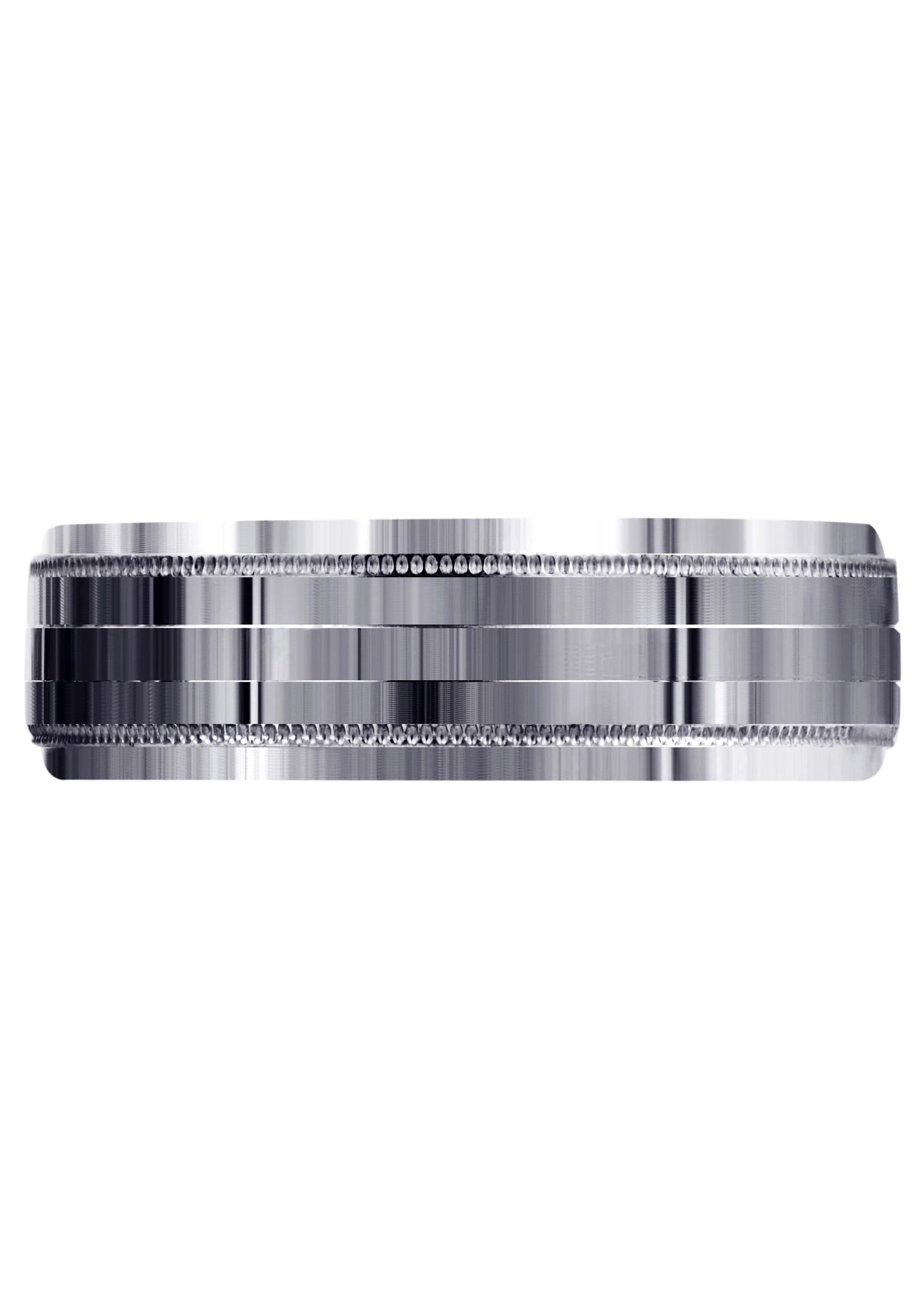 Carved Simple Mens Wedding Band | High Polish Finish (Bentley) - Image 2