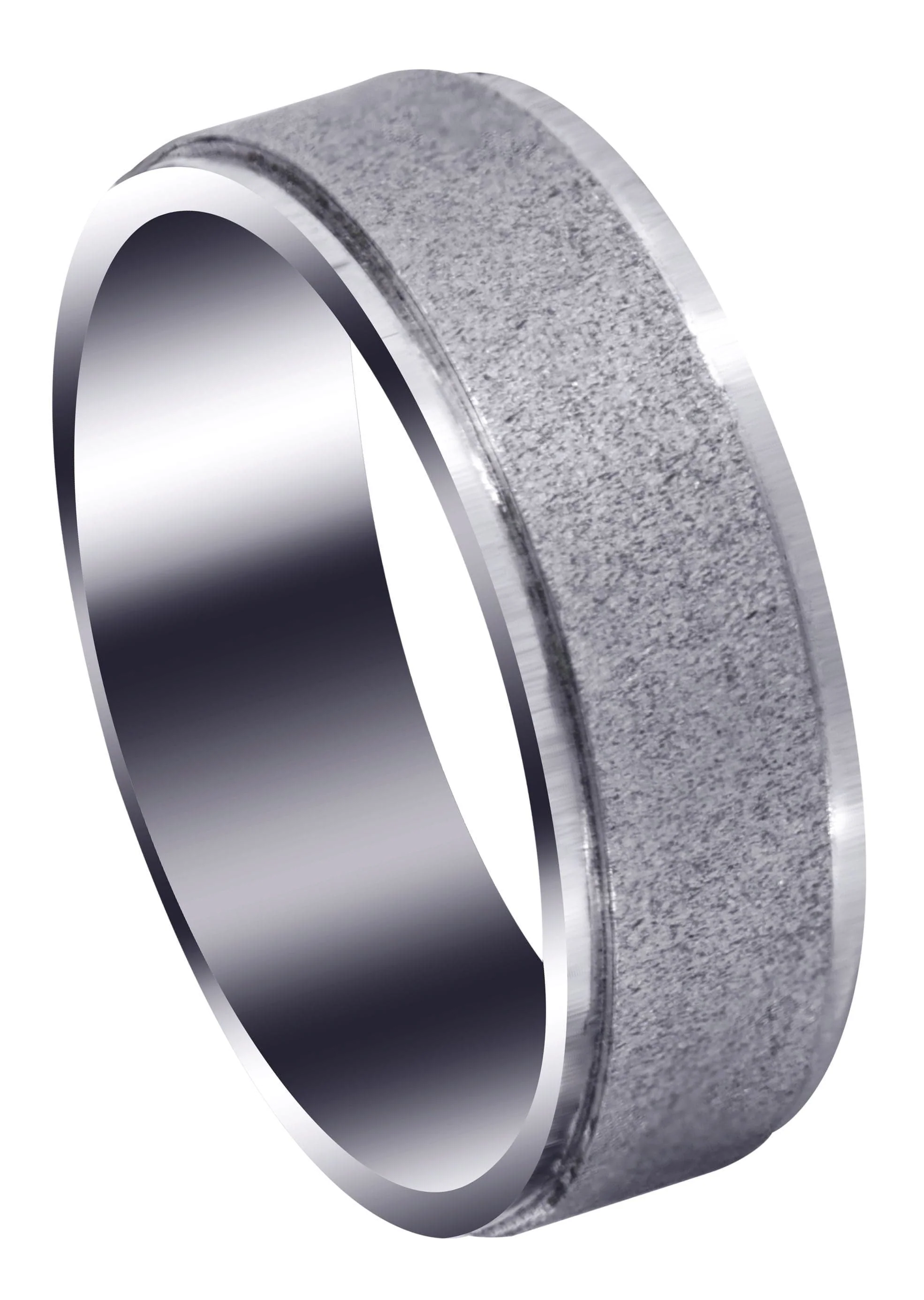 Carved Simple Mens Wedding Band | Wire Matt Finish (Jayden)