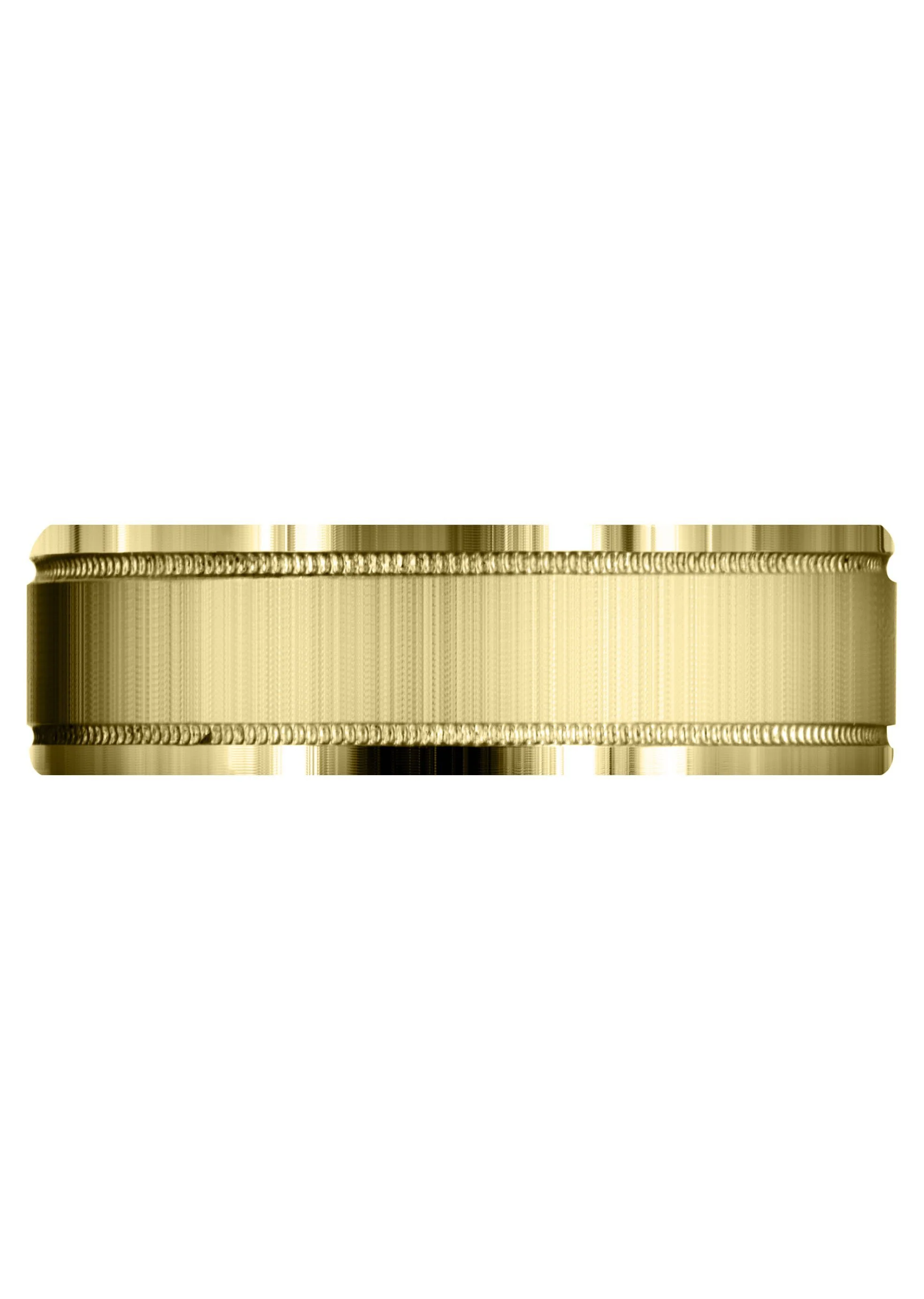 Yellow Gold Carved Simple Mens Wedding Band | Cross Satin Finish (Gabriel) - Image 2