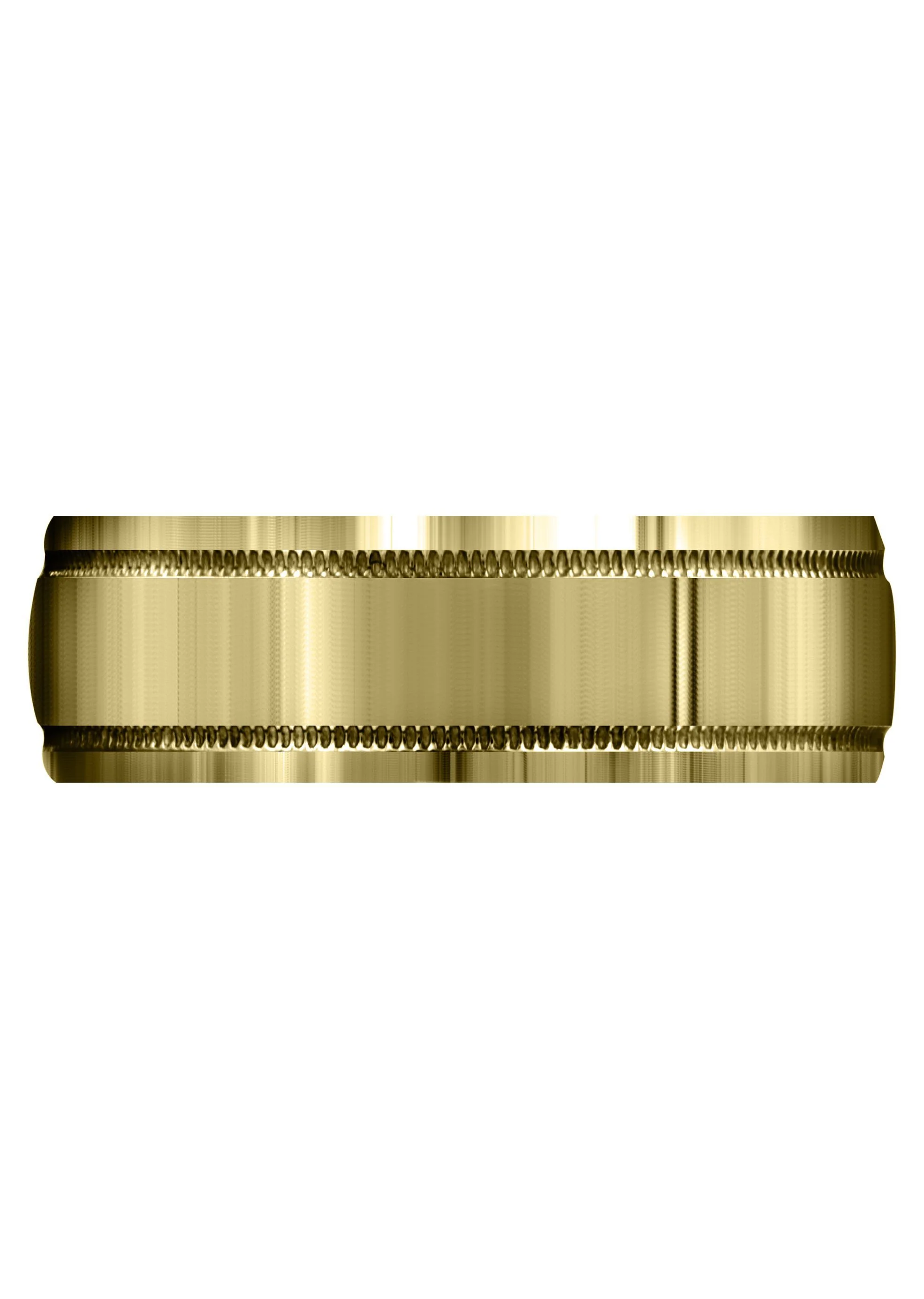 Yellow Gold Carved Simple Mens Wedding Band | High Polish Finish (Miles) - Image 2