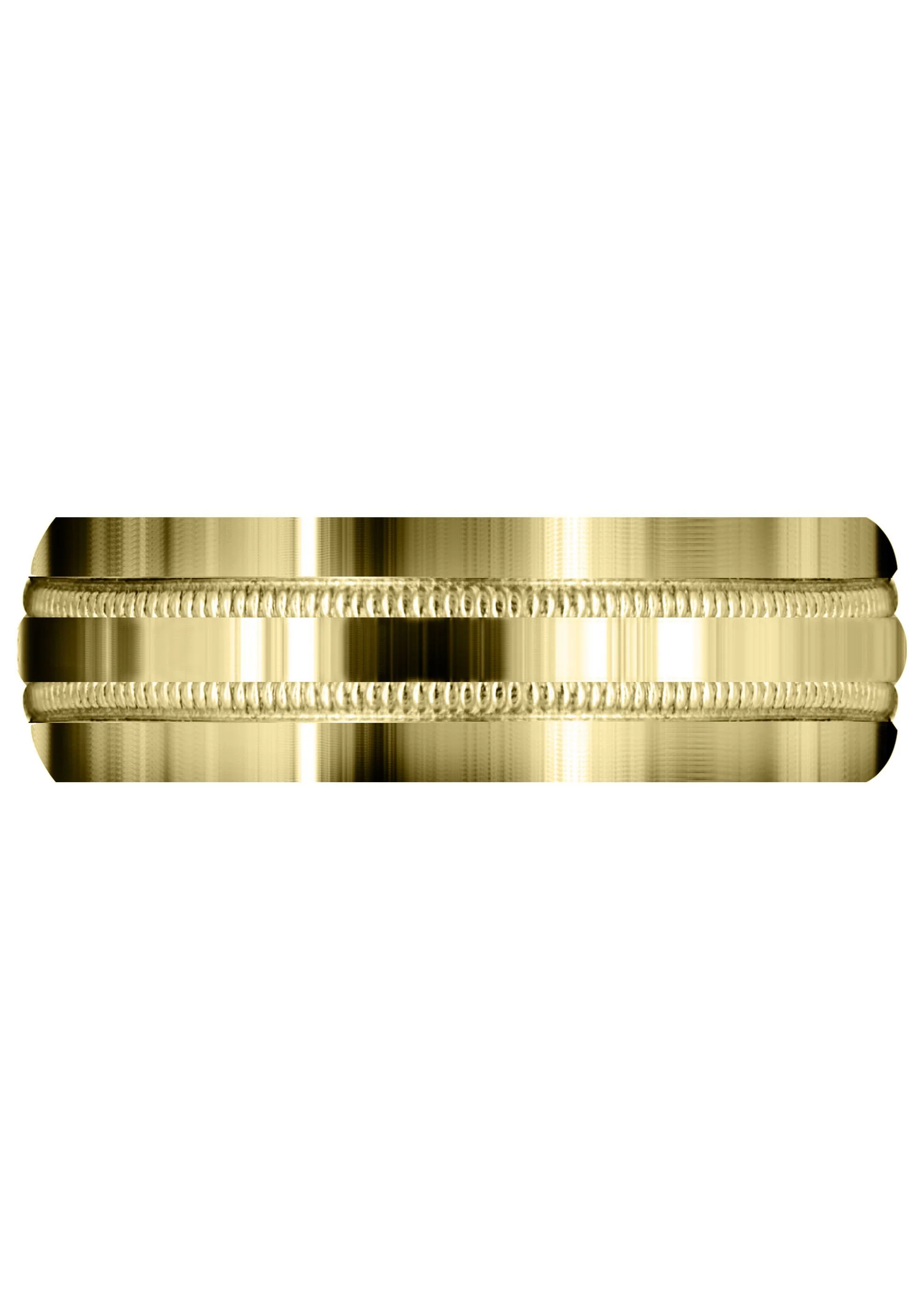 Yellow Gold Carved Simple Mens Wedding Band | High Polish Finish (Dominic) - Image 2