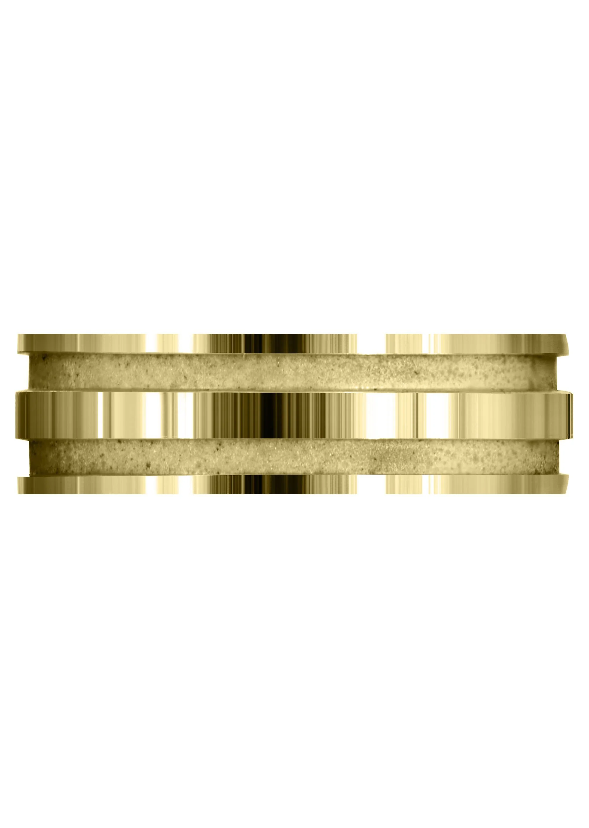 Yellow Gold Carved Simple Mens Wedding Band | Sand Blast / High Polish Finish (Lucas) - Image 2