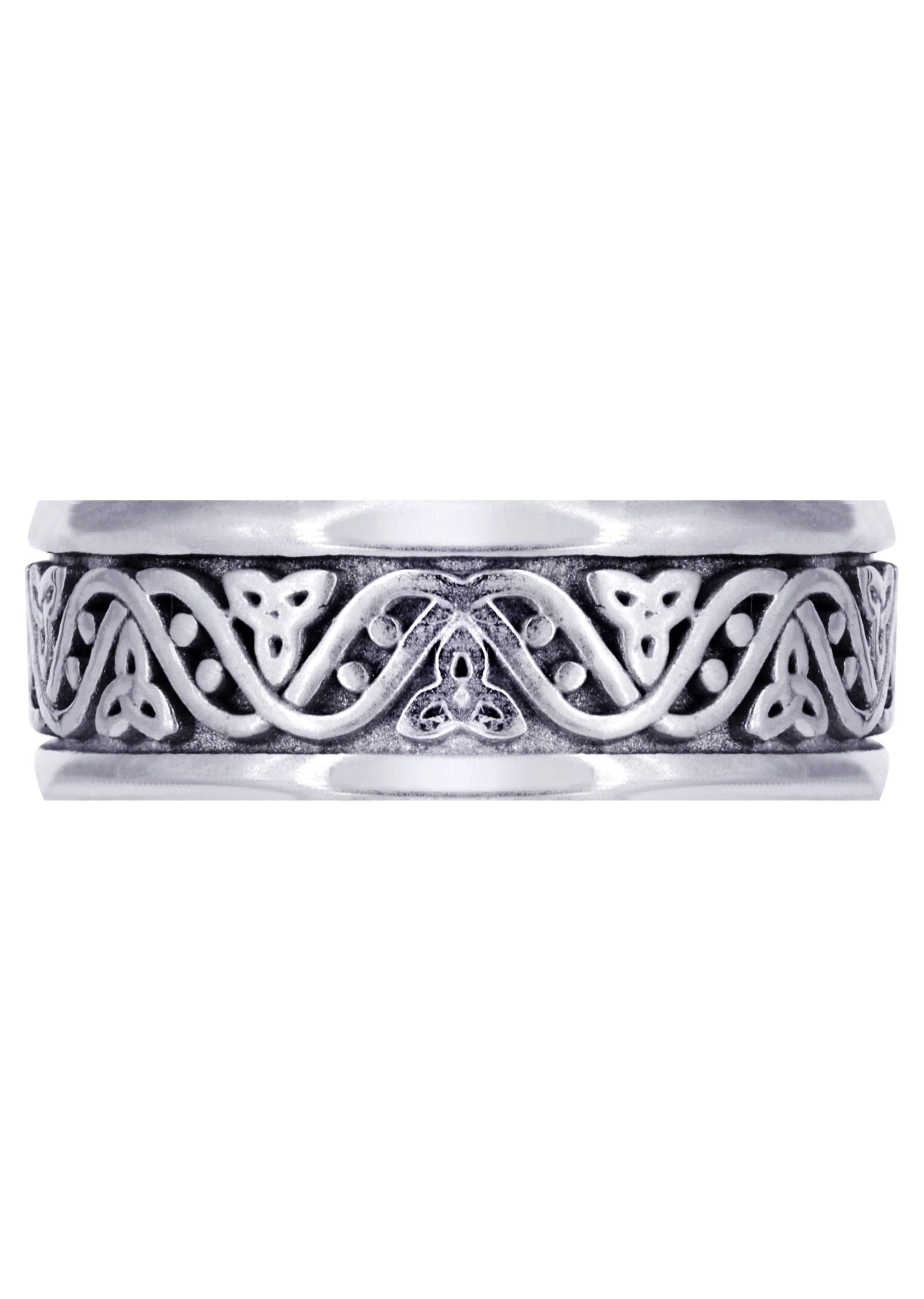 Celtic Mens Wedding Band | Sand Blast / High Polish Finish (Alejandro) - Image 2
