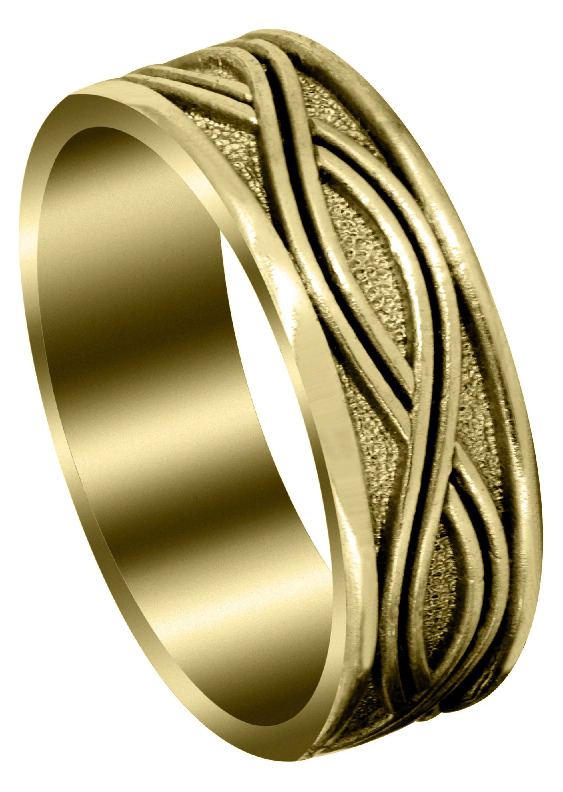 Yellow Gold Celtic Mens Wedding Band | High Polish Finish (Kyle)