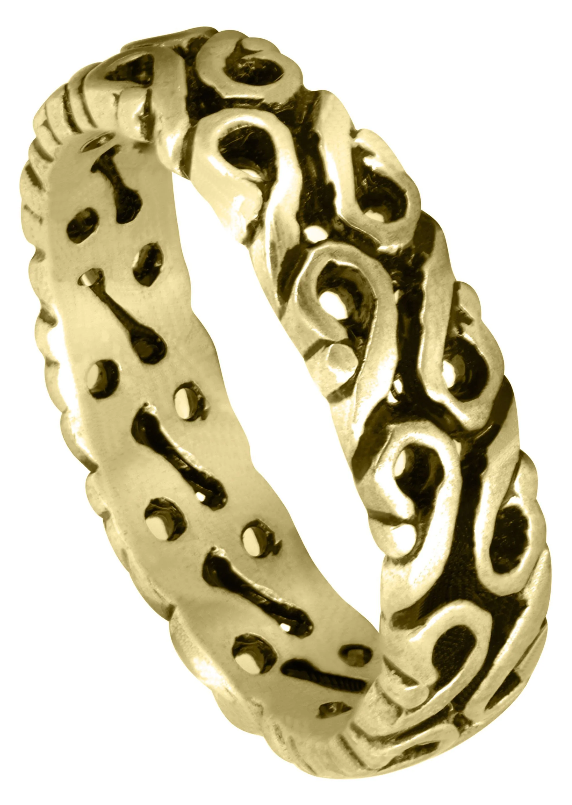 Yellow Gold Celtic Mens Wedding Band | High Polish Finish (Tyler)