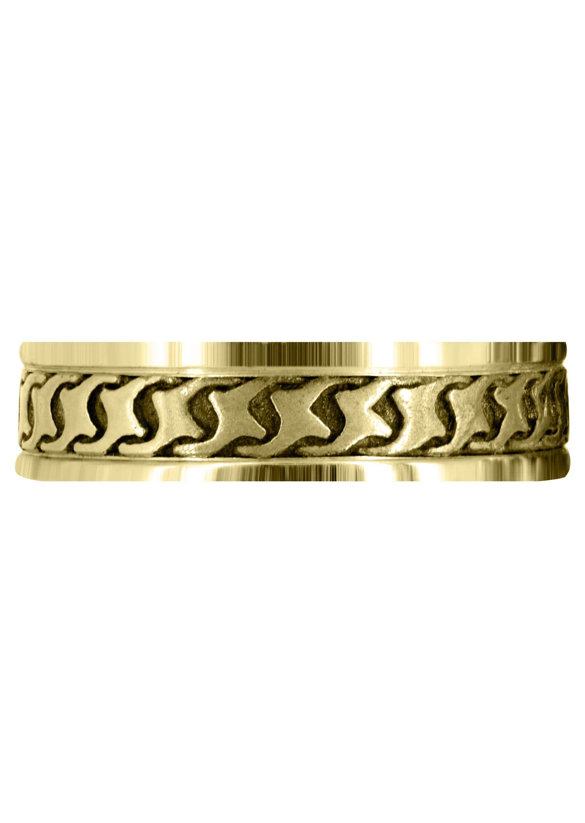 Yellow Gold Celtic Mens Wedding Band | Sand Blast / High Polish Finish (Jax) - Image 2