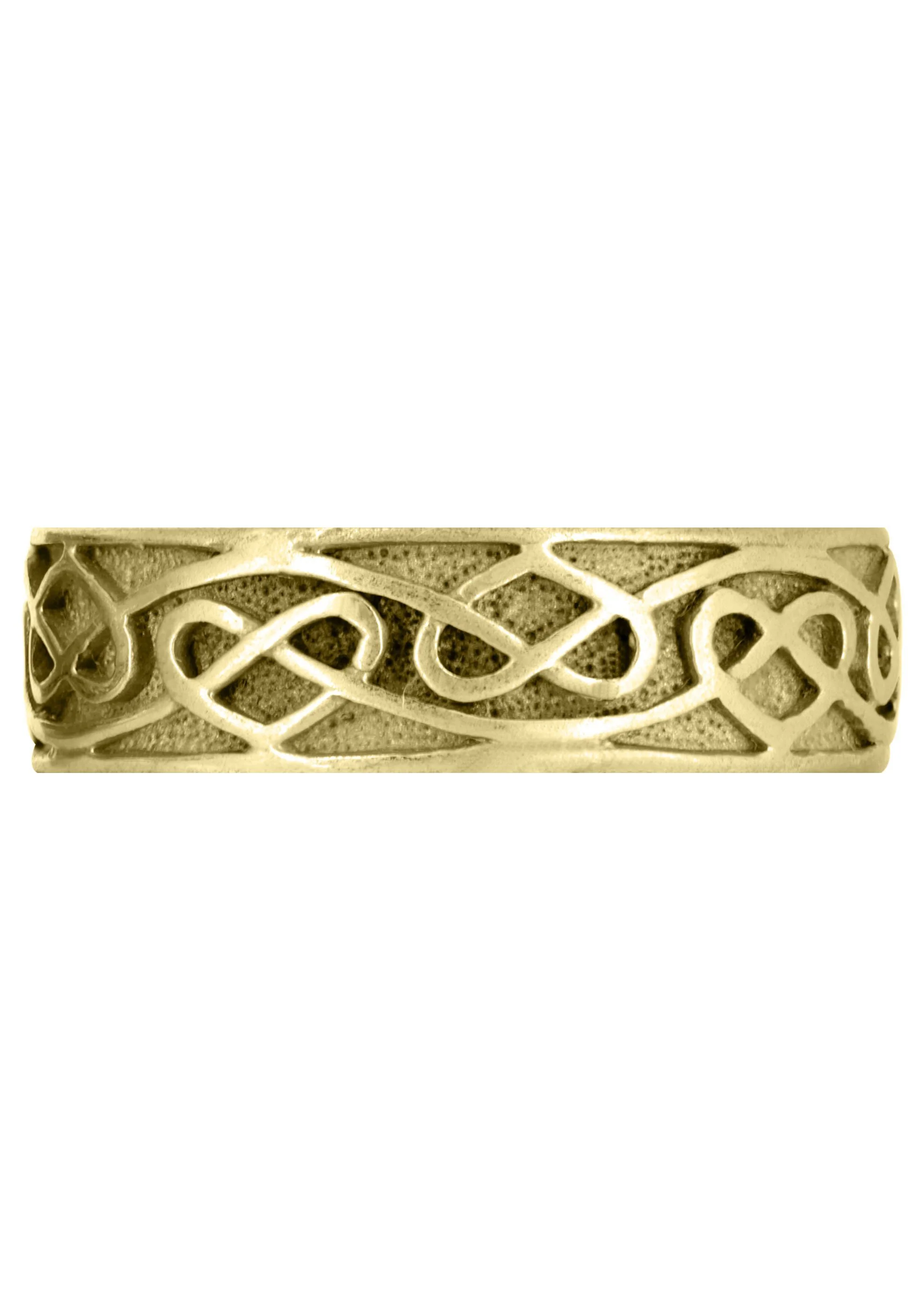 Yellow Gold Unique Mens Wedding Band | Sand Blast / High Polish Finish (Jasper) - Image 2