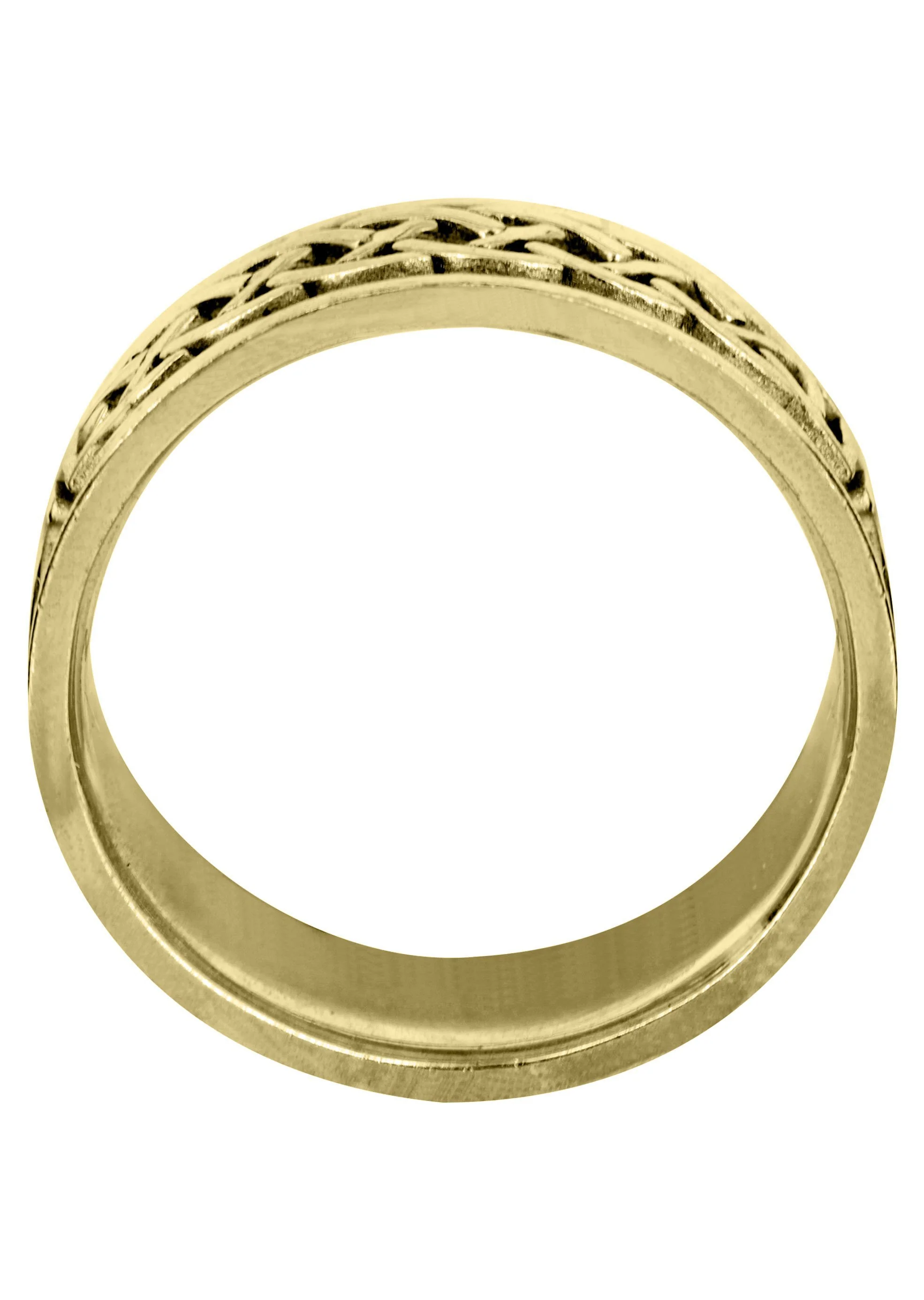 Yellow Gold Celtic Mens Wedding Band | Satin / High Polish Finish (Oscar) - Image 3