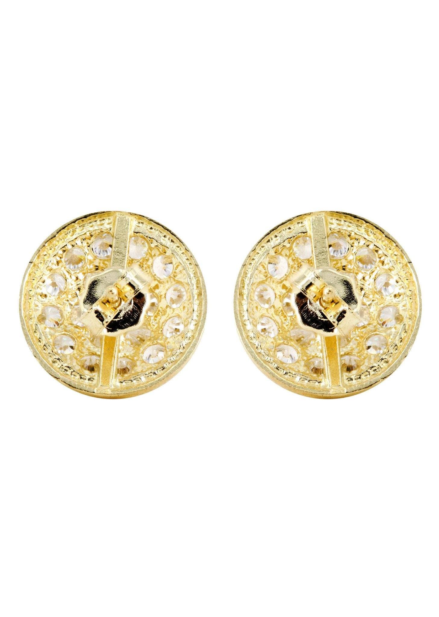 10K Gold Earrings For Men | Appx 1/2 Inches Wide - Image 2