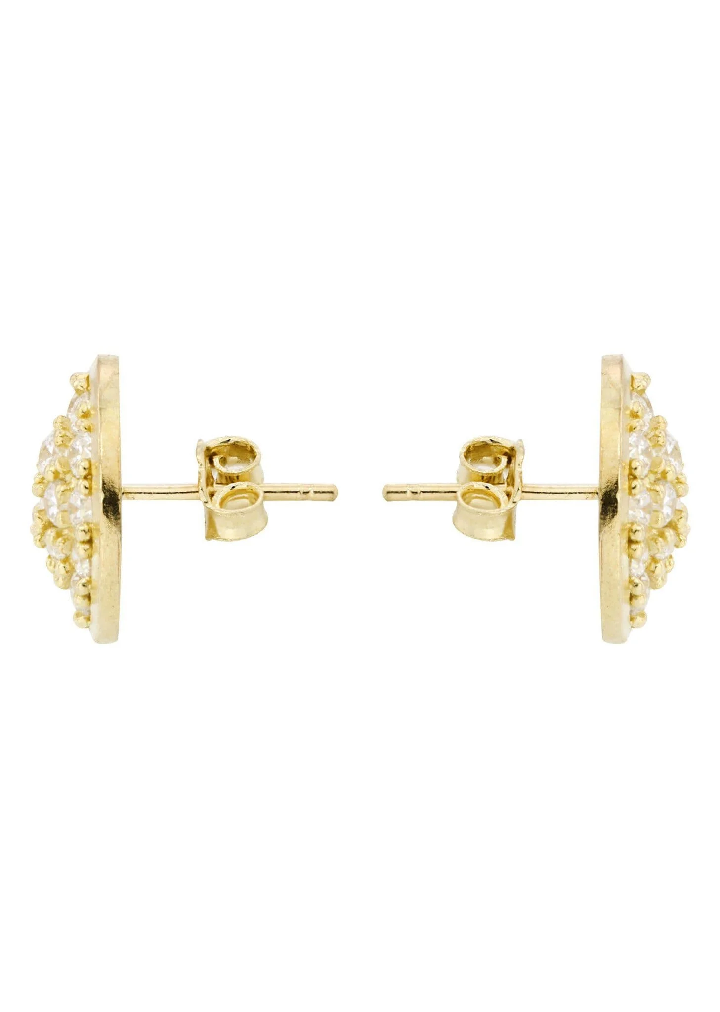 10K Gold Earrings For Men | Appx 1/2 Inches Wide - Image 3