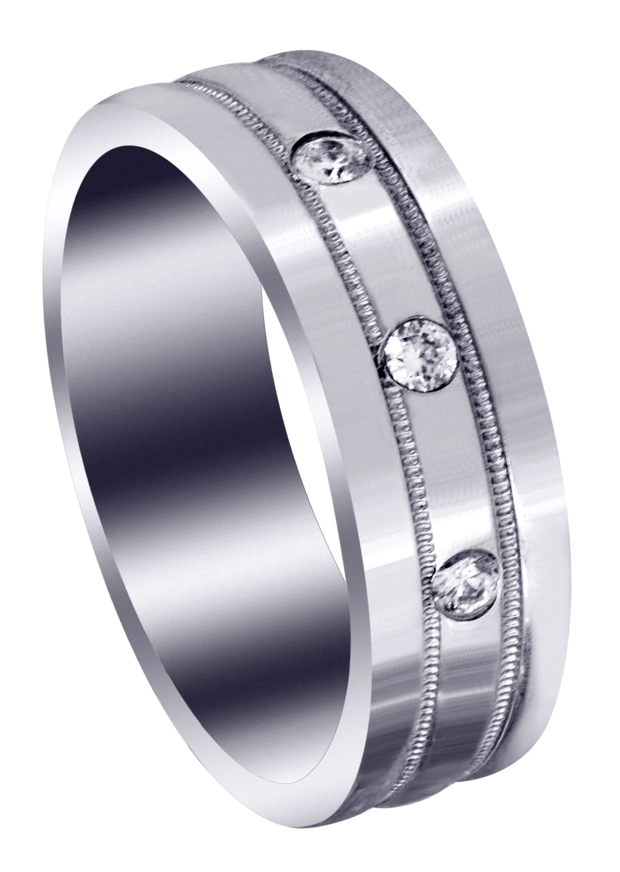 Classic Diamond Mens Wedding Band | 0.12 Carats (Emiliano)