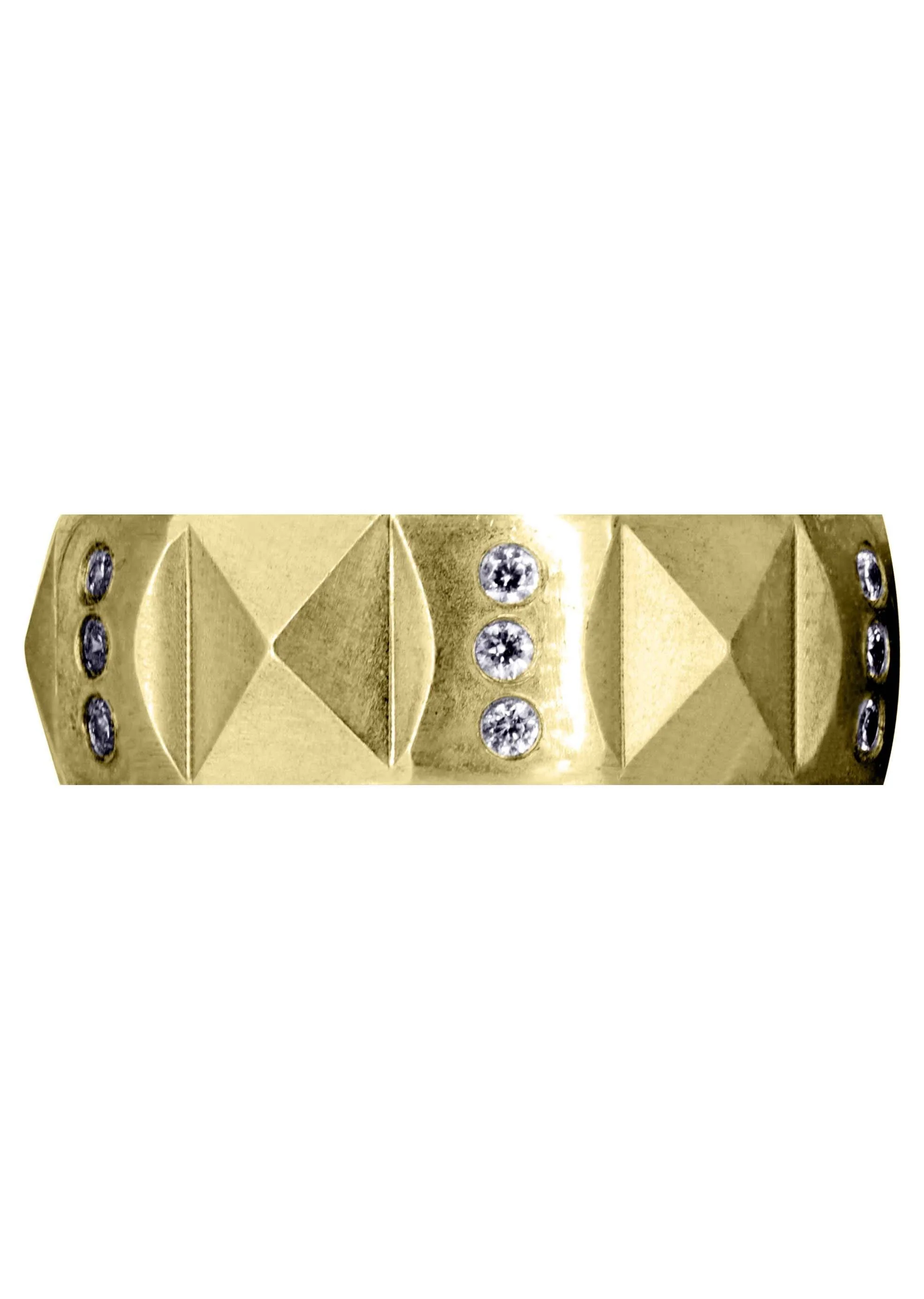 Yellow Gold Classic Diamond Unique Mens Wedding Band | 0.36 Carats (Spencer) - Image 2