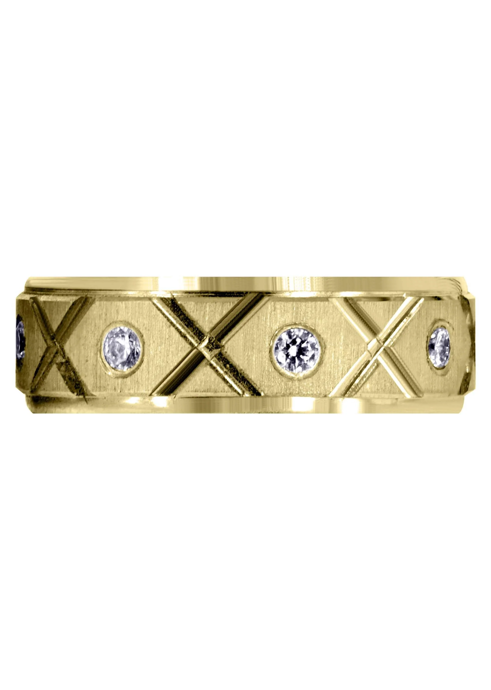 Yellow Gold Classic Diamond Mens Wedding Band | 0.4 Carats (Cristian) - Image 2