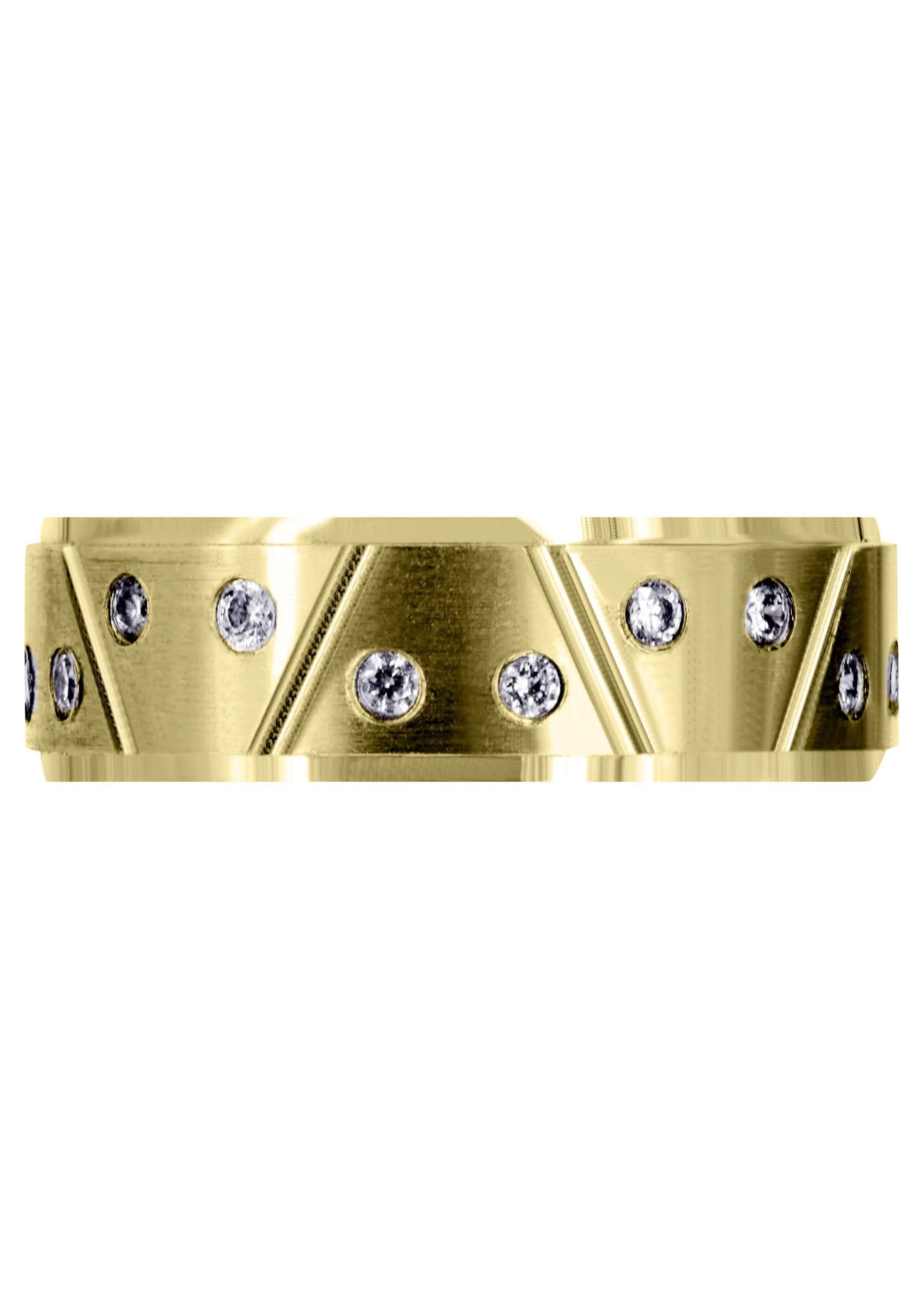 Yellow Gold Classic Diamond Mens Wedding Band | 0.4 Carats (Conner) - Image 2