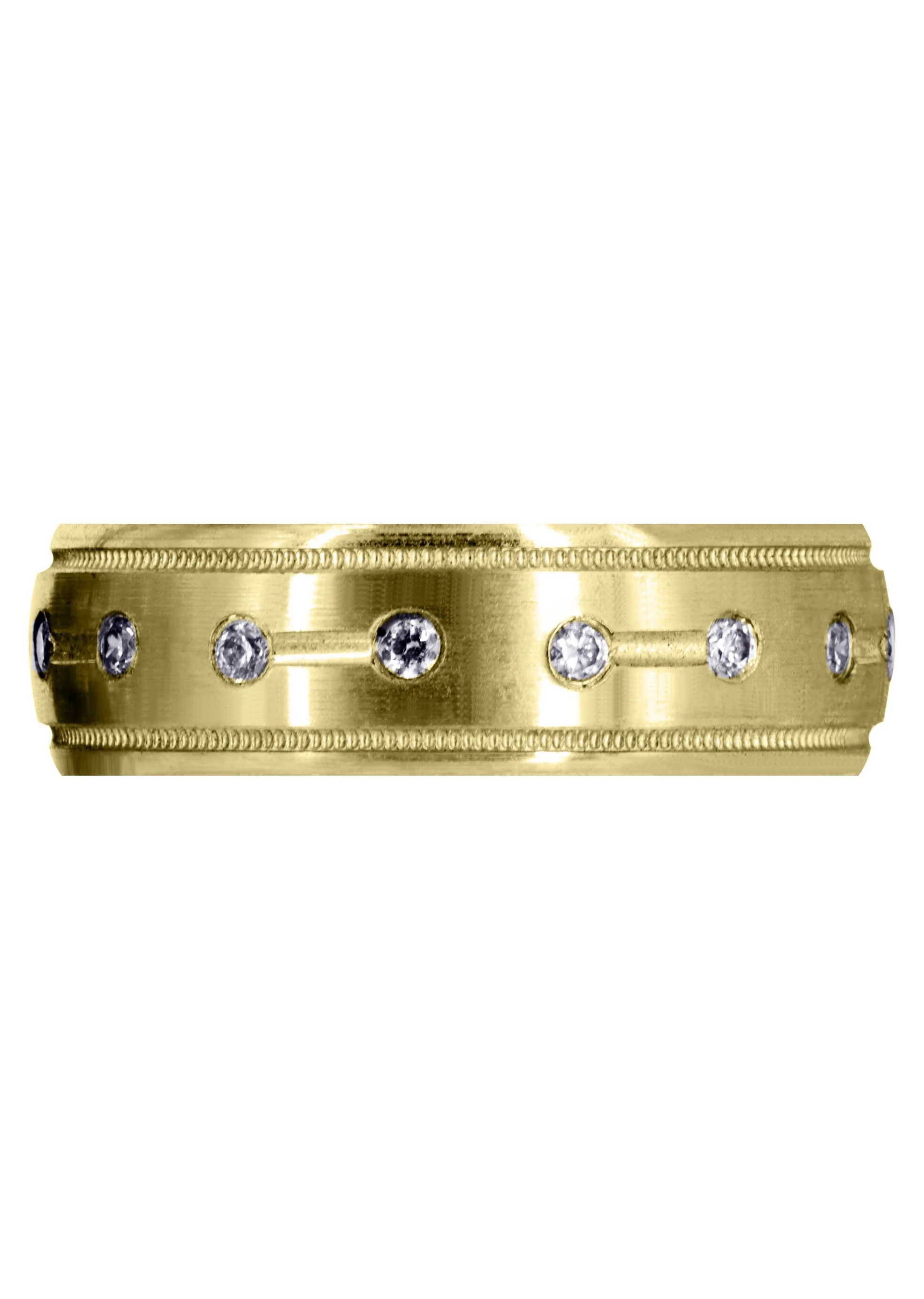 Yellow Gold Classic Diamond Mens Wedding Band | 0.48 Carats (Cody) - Image 2