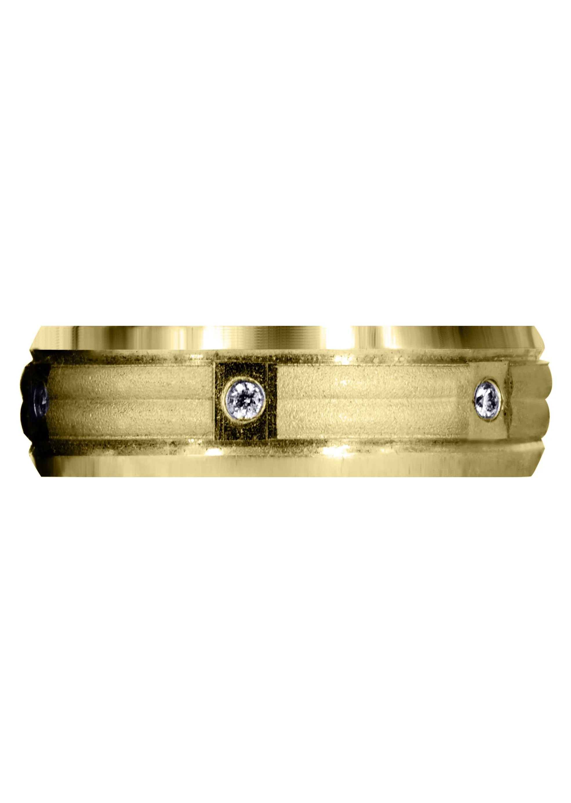Yellow Gold Contemporary Diamond Mens Wedding Band | 0.09 Carats (Zane) - Image 2