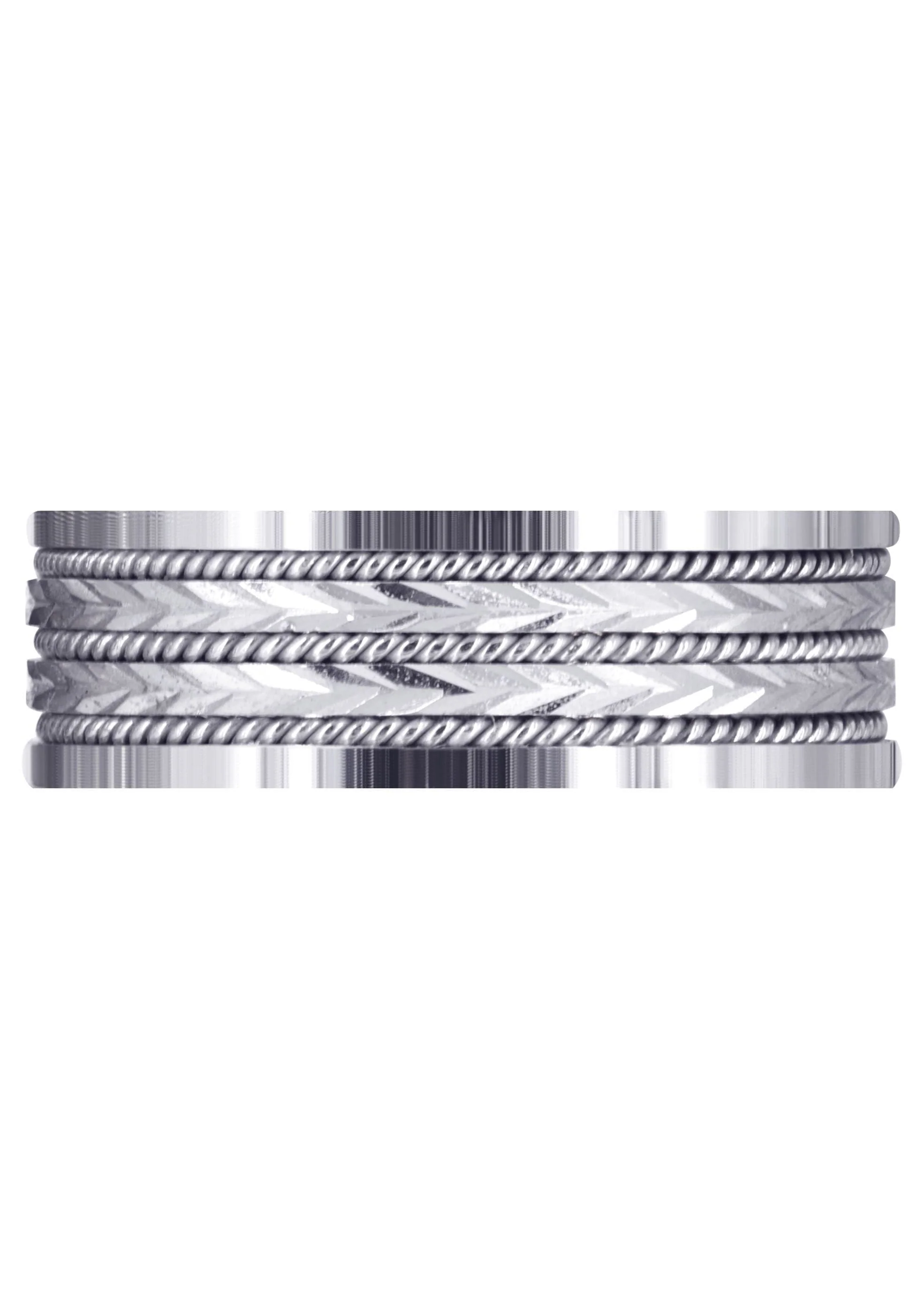 Contemporary Mens Wedding Band | High Polish Finish (Kai) - Image 2