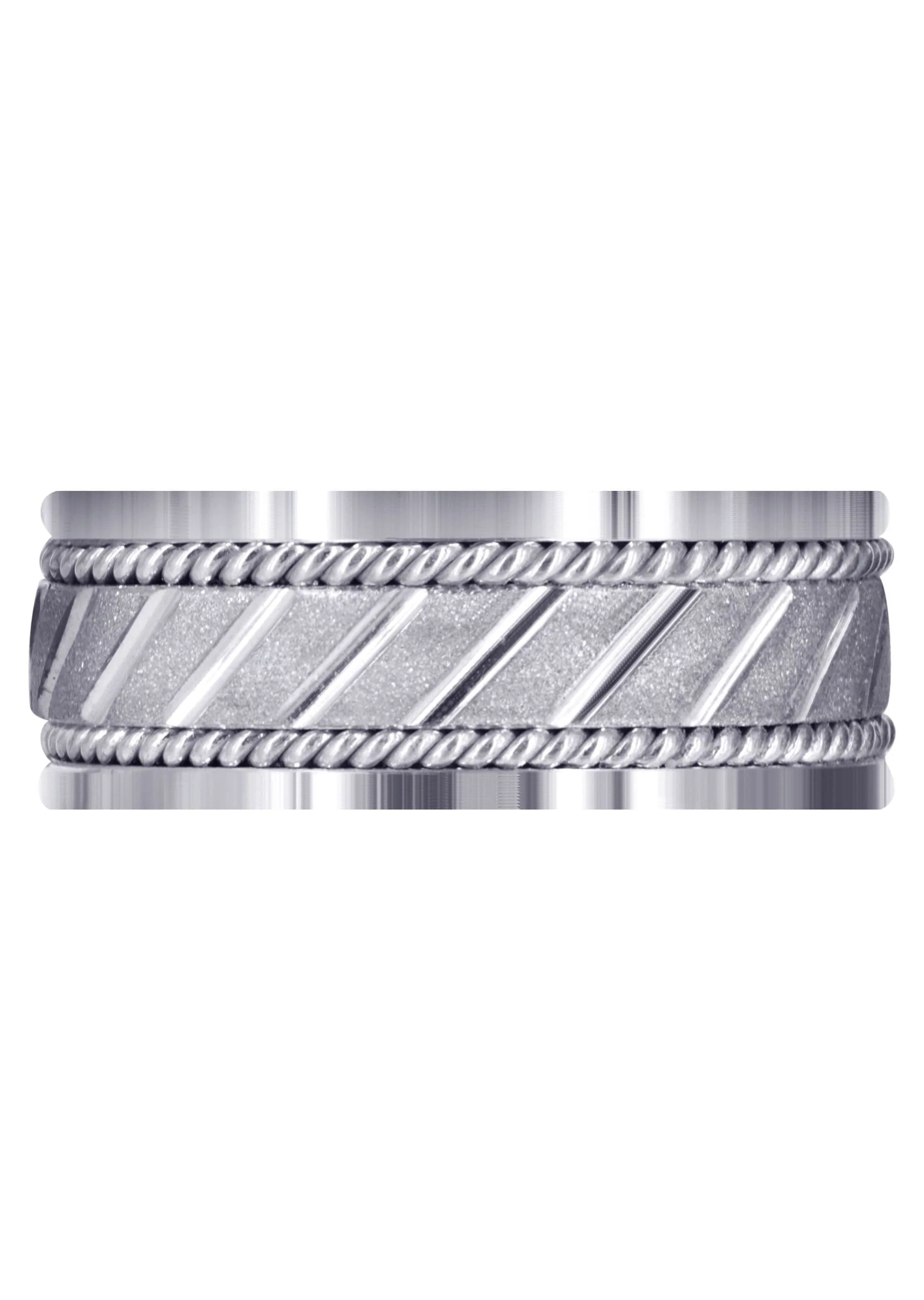 Contemporary Mens Wedding Band | Stone Finish (Brantley) - Image 2