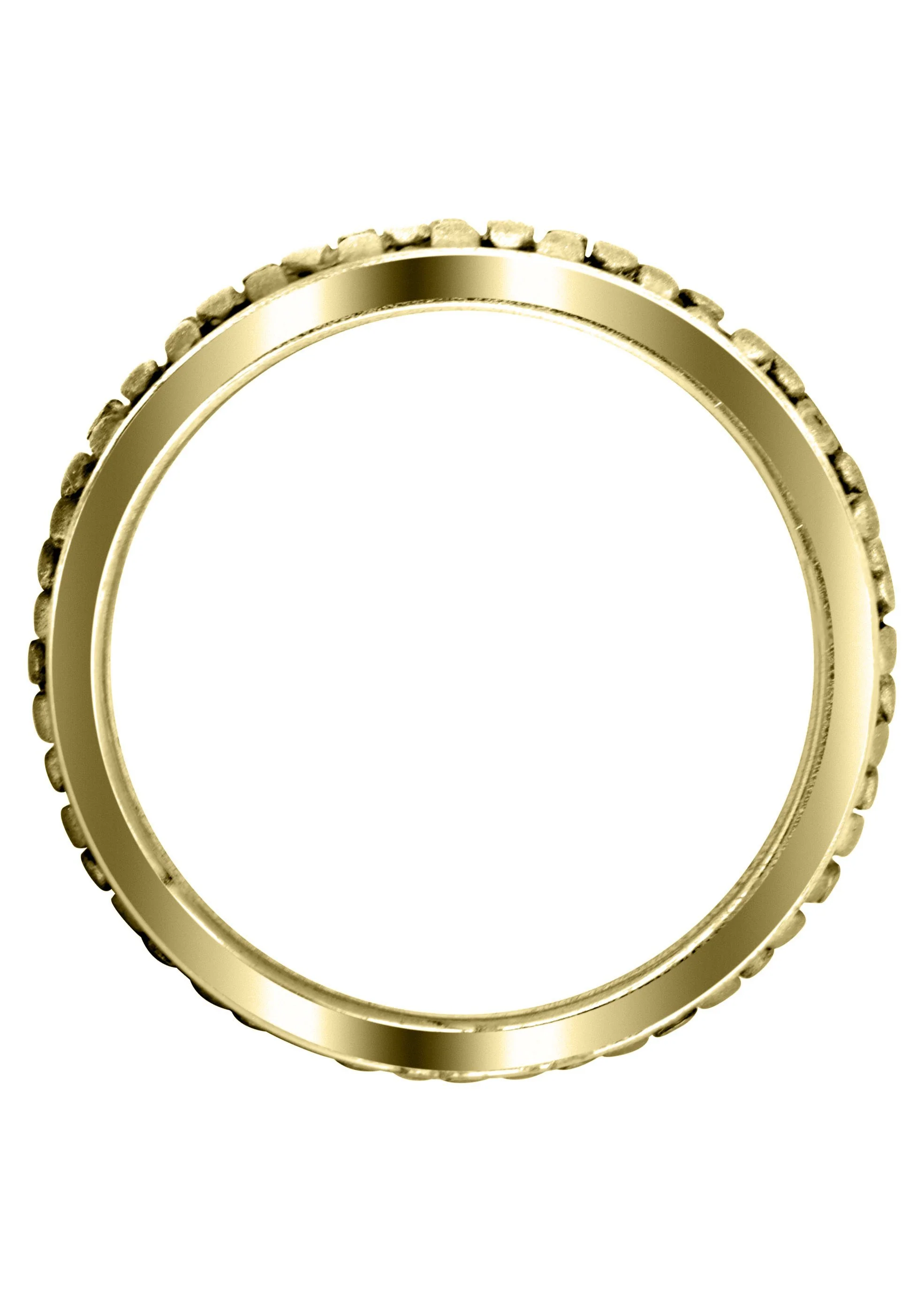 Yellow Gold Contemporary Unique Mens Wedding Band| Sand Blast Finish (Kenneth) - Image 3