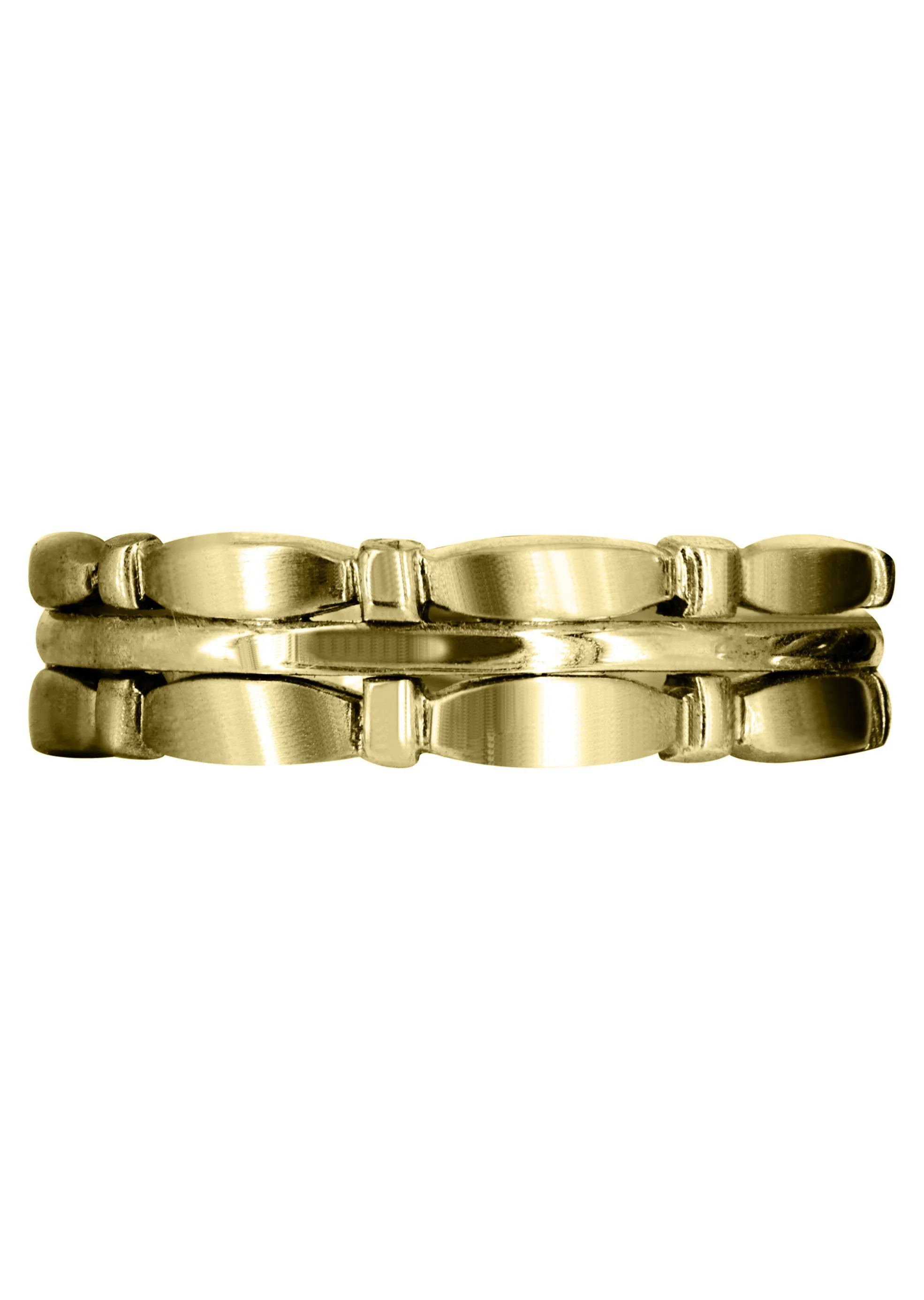 Yellow Gold Contemporary Mens Wedding Band | Satin / High Polish Finish (Brady) - Image 2