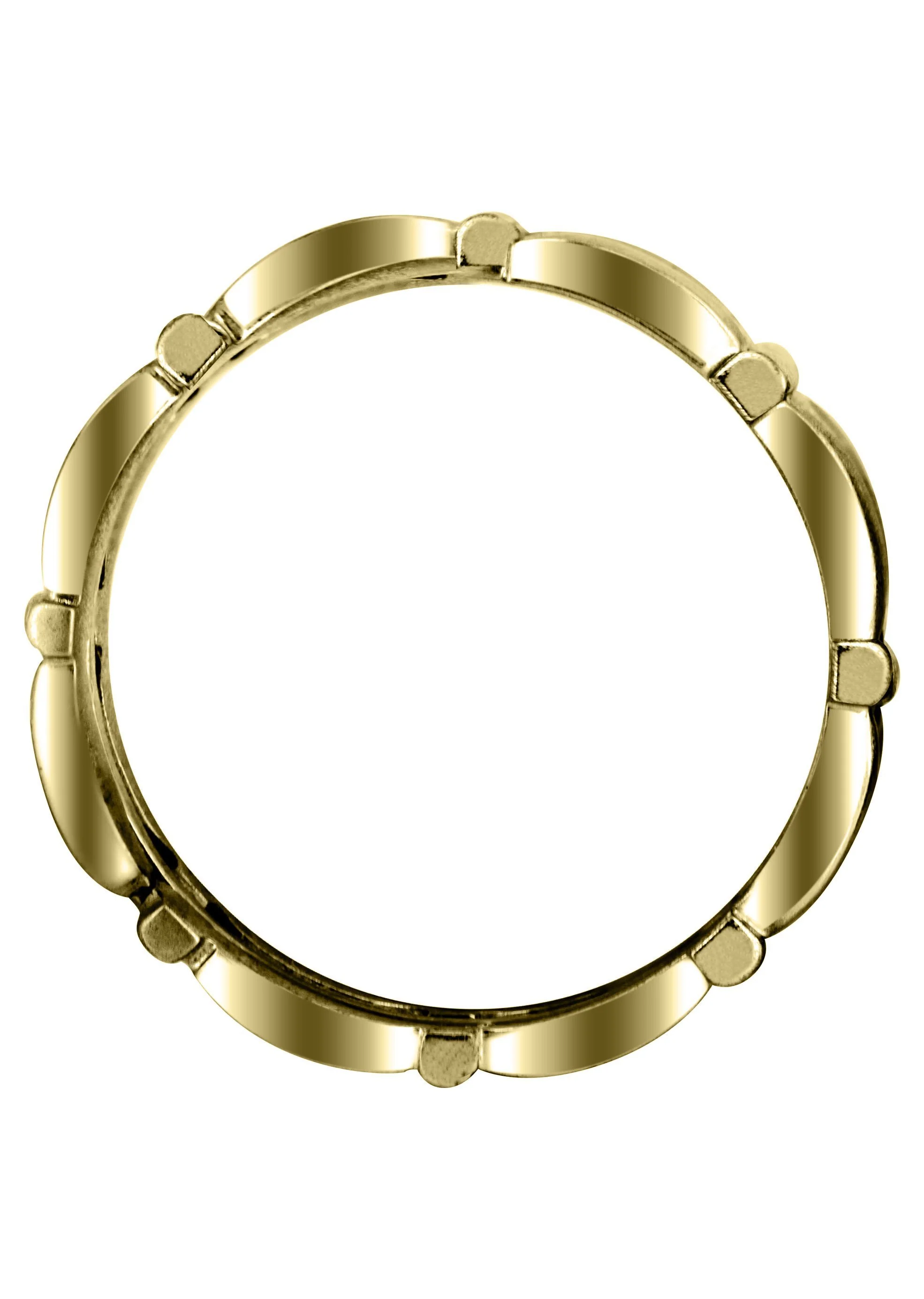 Yellow Gold Contemporary Mens Wedding Band | Satin / High Polish Finish (Brady) - Image 3