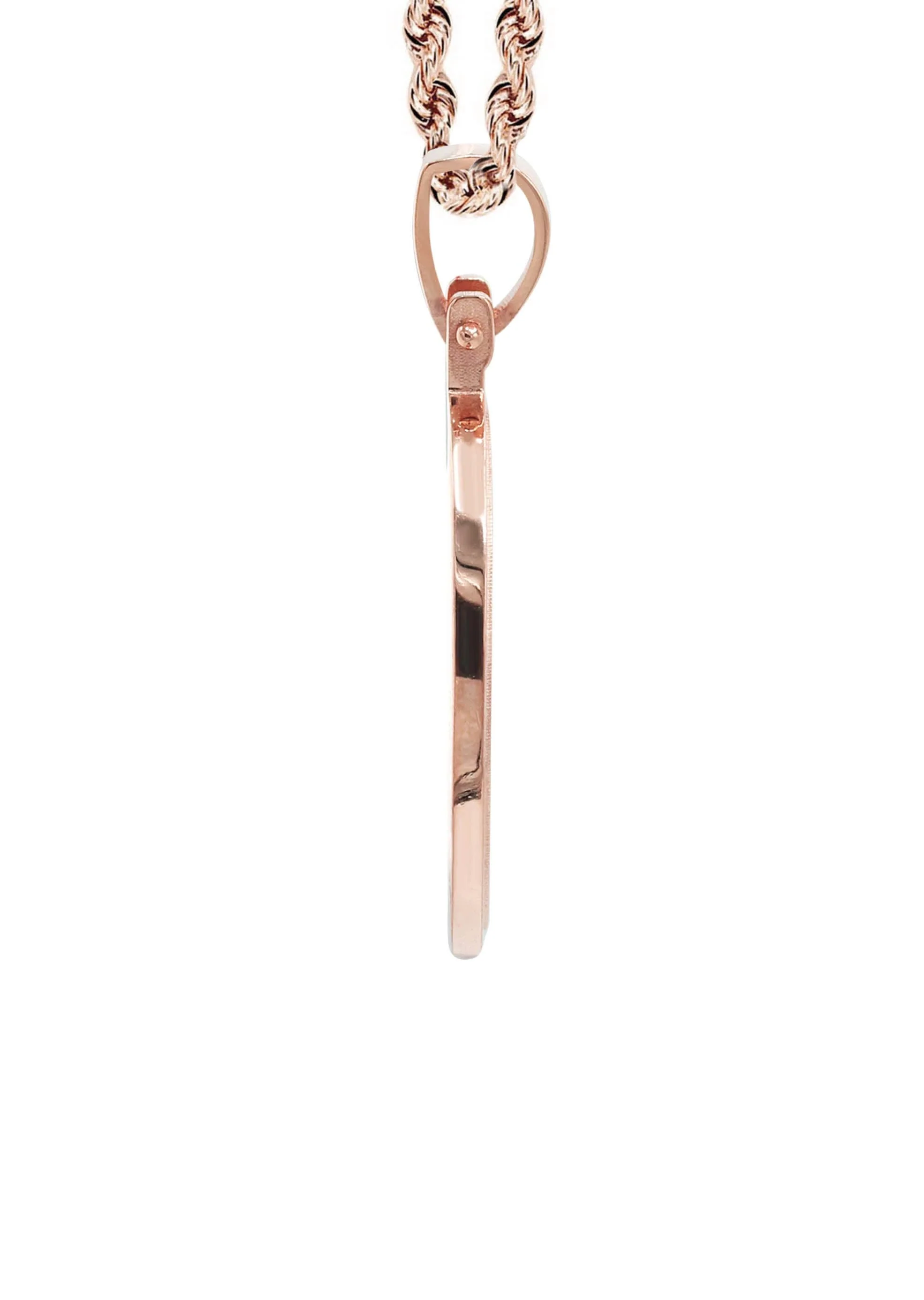 10K/14K Rose Gold Large Round Picture Pendant Necklace - Image 4