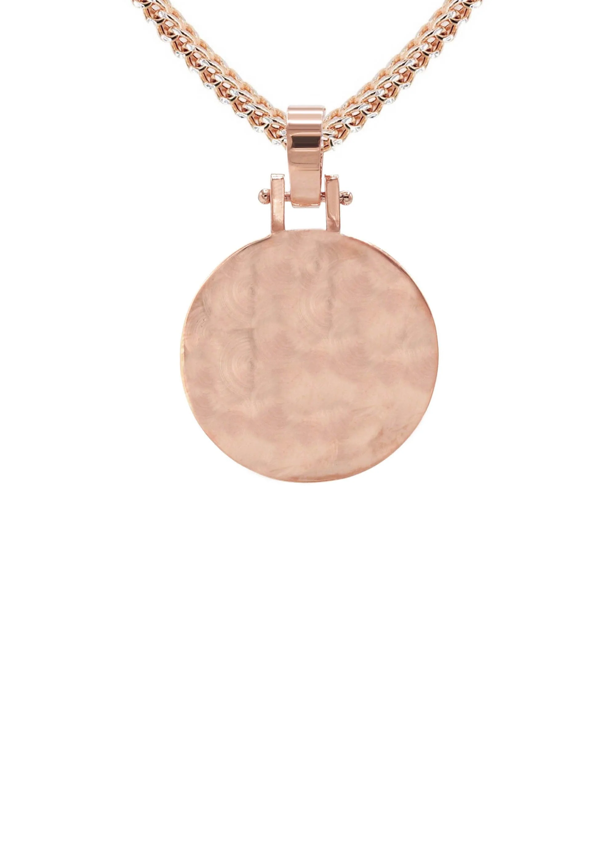 10K/14K Rose Gold Small Round Picture Pendant Necklace - Image 3