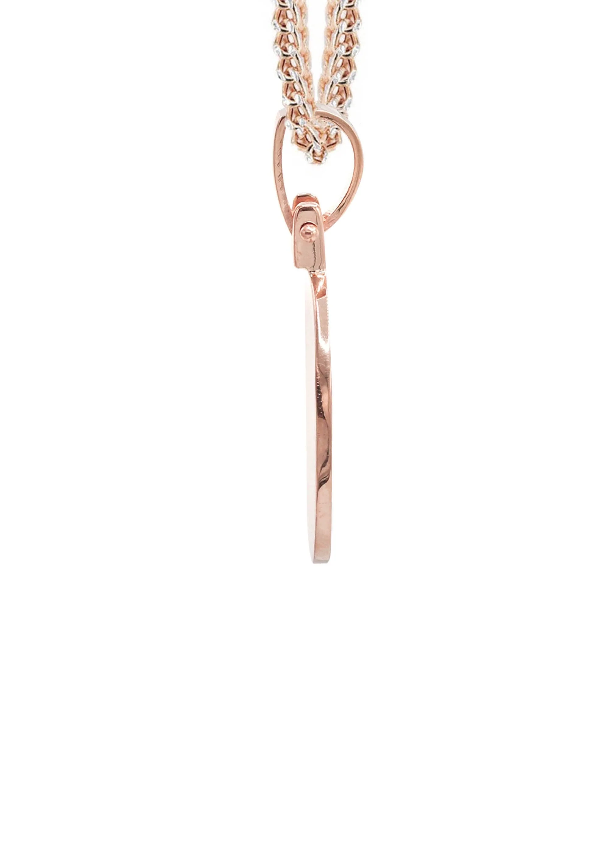 10K/14K Rose Gold Small Round Picture Pendant Necklace - Image 4