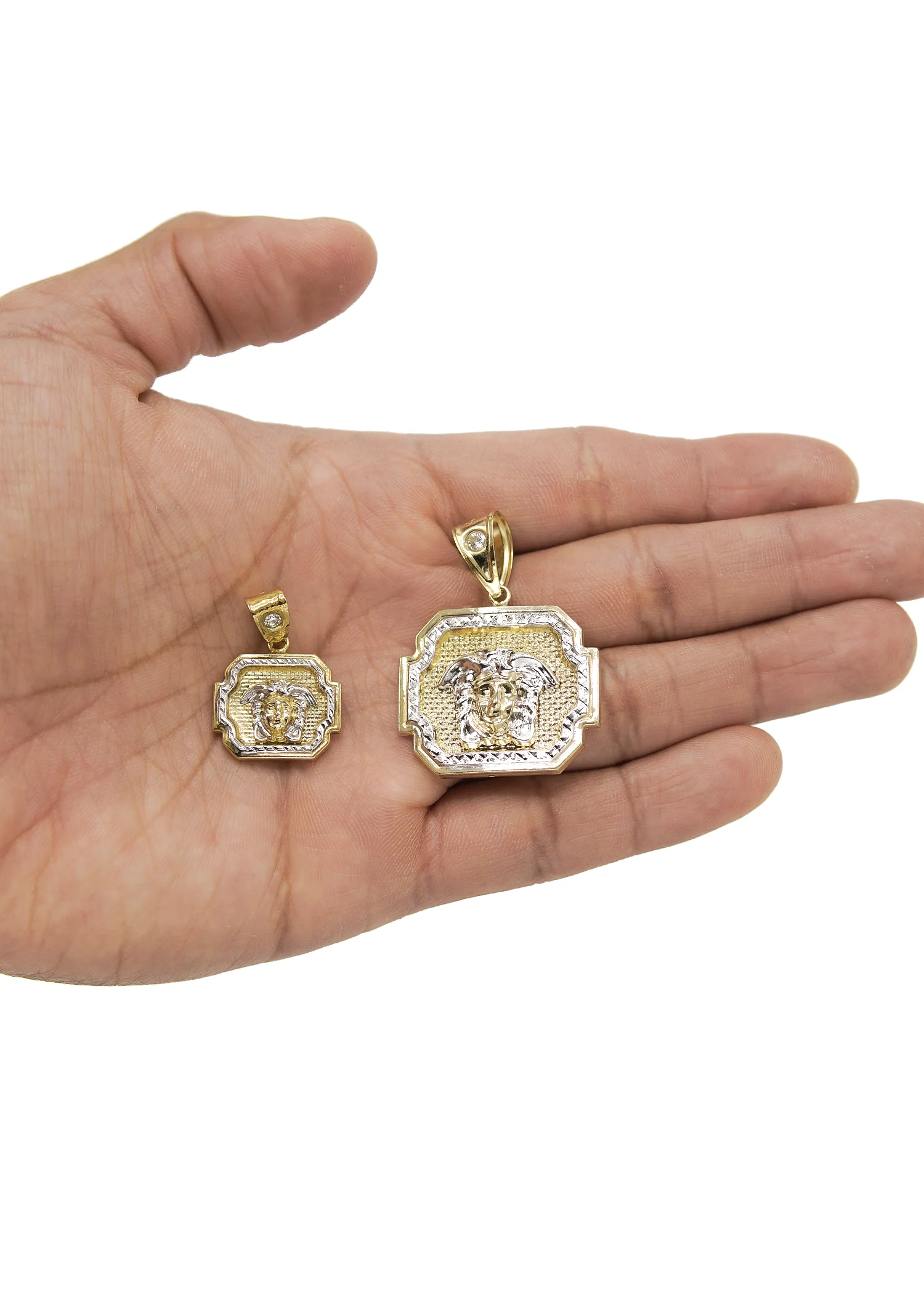 10K Gold Medusa Head Pendant | Customizable Size - Image 3